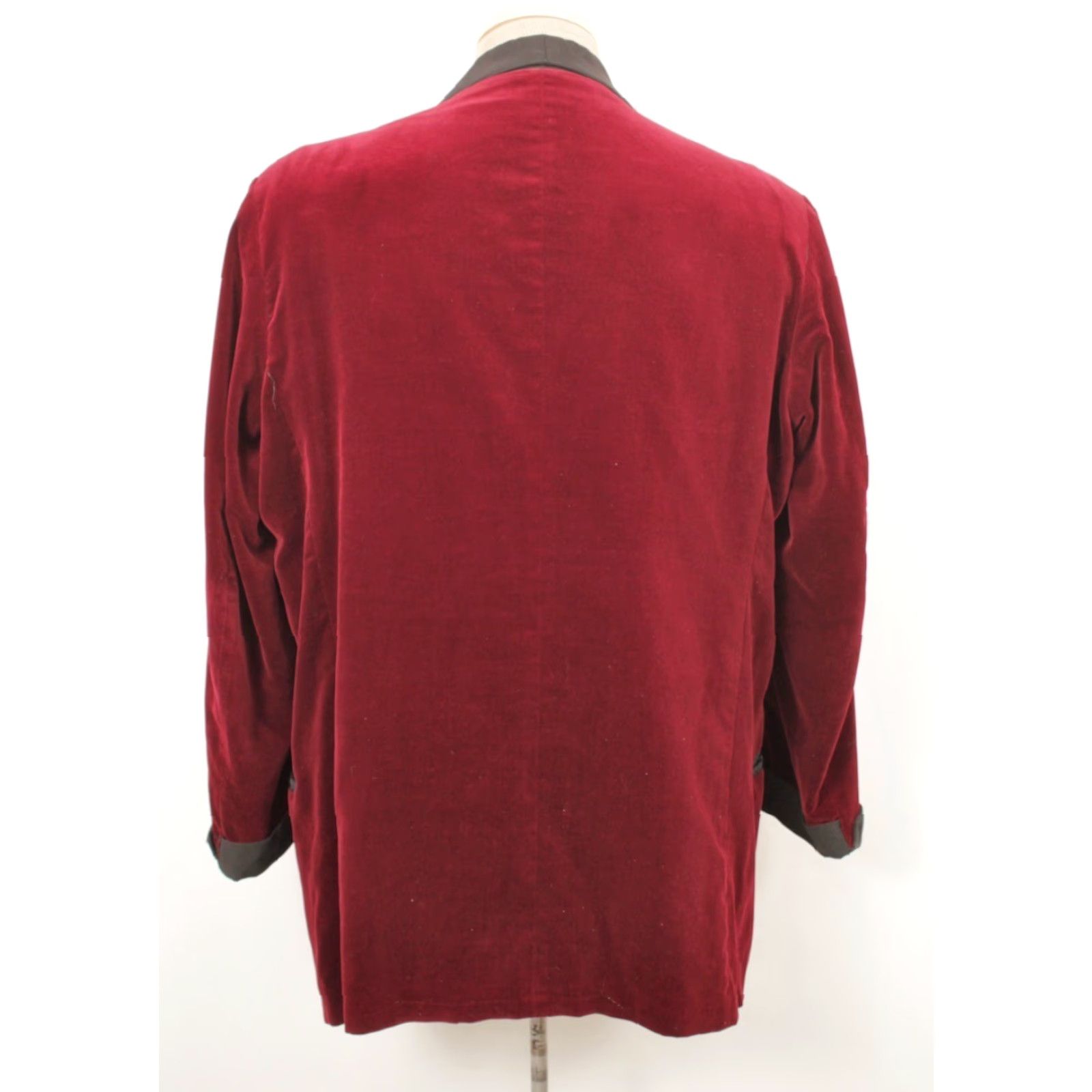 Velvet VTG Vintage 50s Smoking Jacket Robe / Red Velvet 44 Mens Hugh Hefner Style - 1950s Size US S / EU 44-46 / 1 - 2 Thumbnail