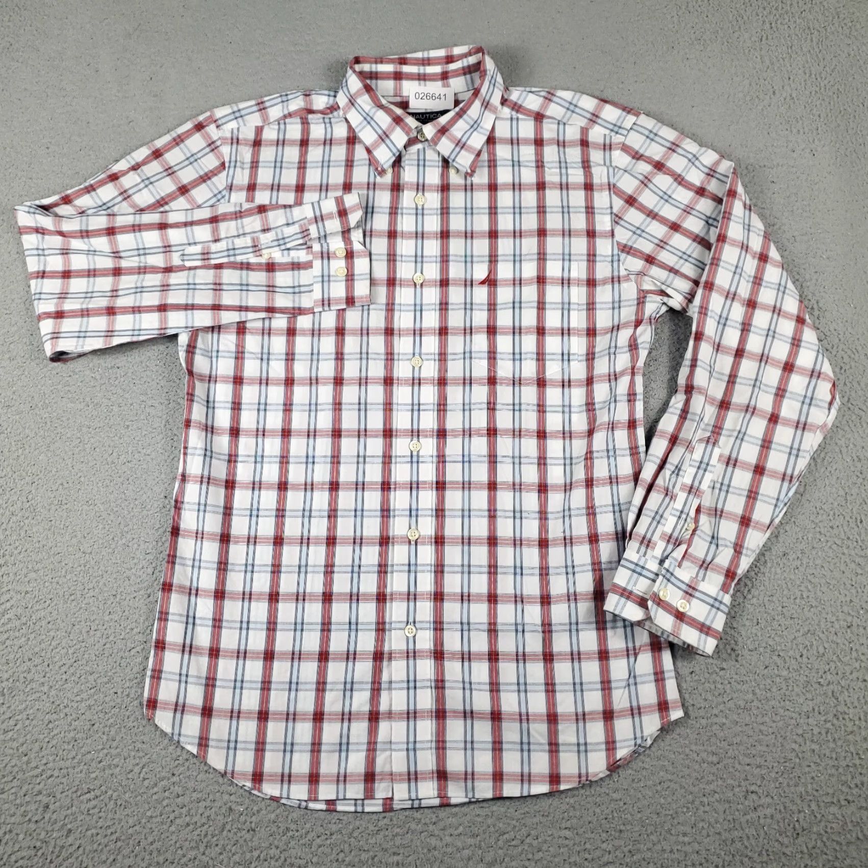 Nautica Nautica Shirt Mens Size Large Red Plaid Button-Up Long Sleeve Casual Business Formal Party/Cocktail Travel Workwear Size US L / EU 52-54 / 3 - 3 Thumbnail