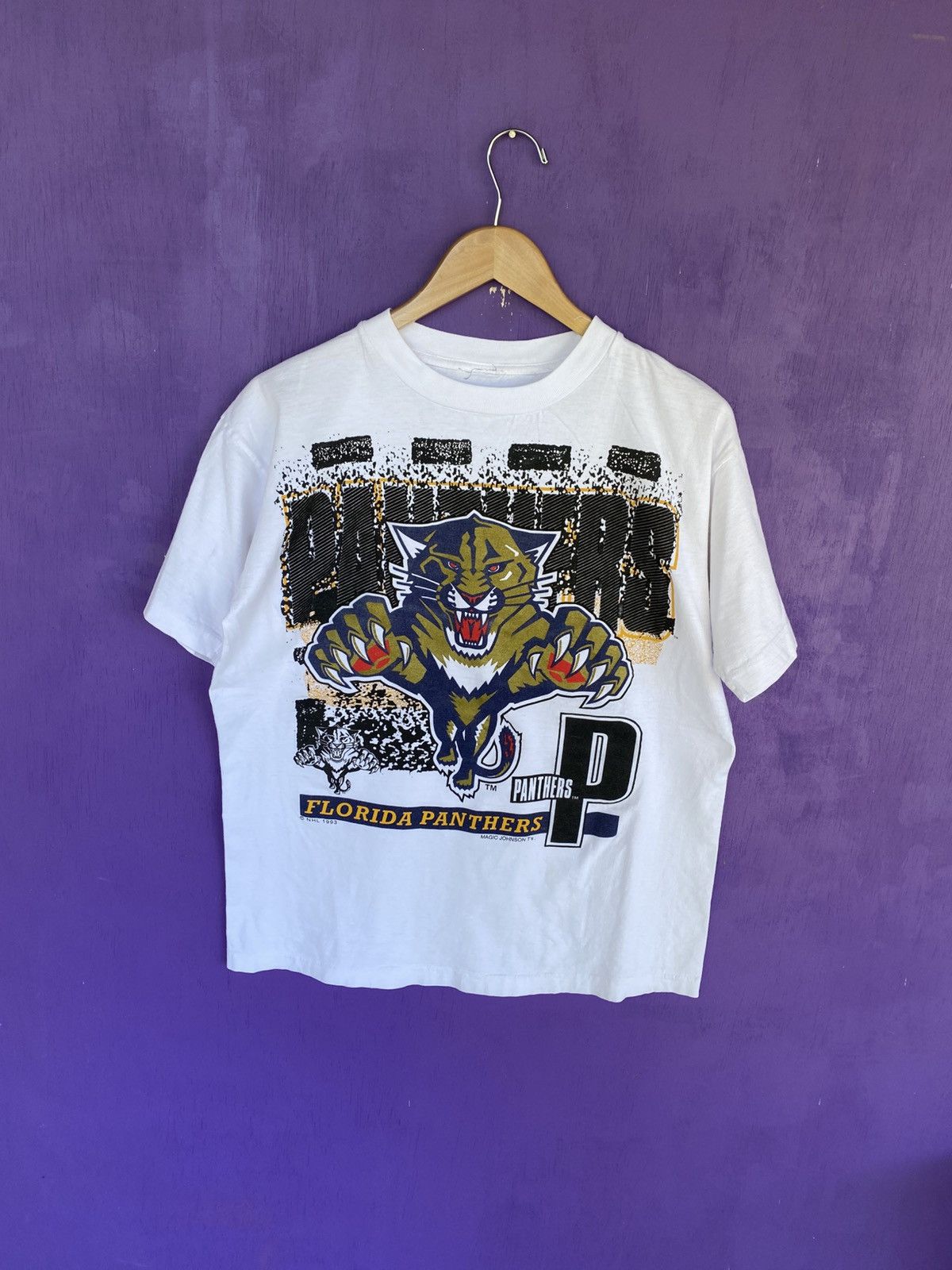 NHL Vintage 1993 Florida Panthers mascot logo t-shirt Size US L / EU 52-54 / 3 - 1 Thumbnail