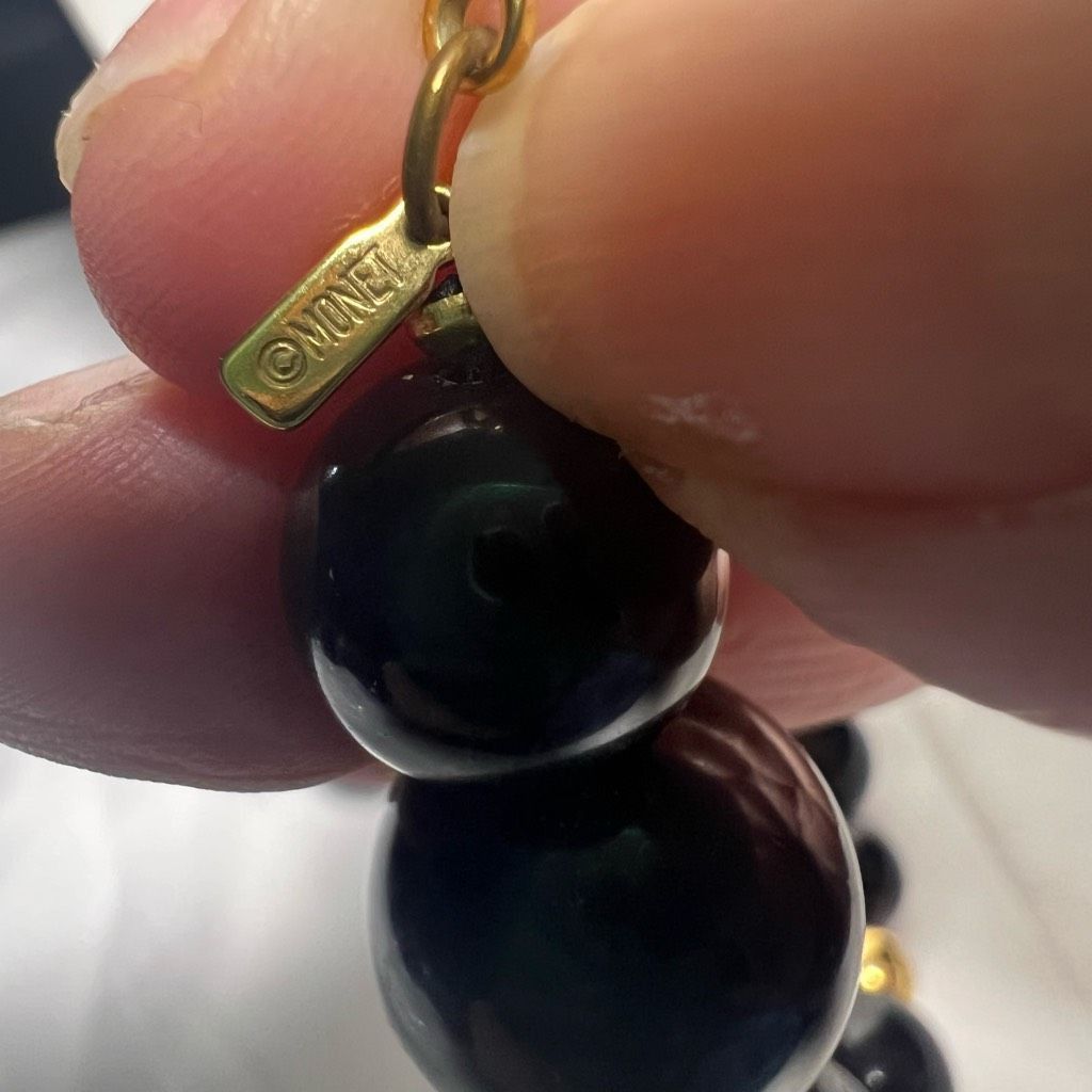 Monet Monet Vintage Black and Gold Beaded Signed Necklace Size ONE SIZE - 5 Thumbnail