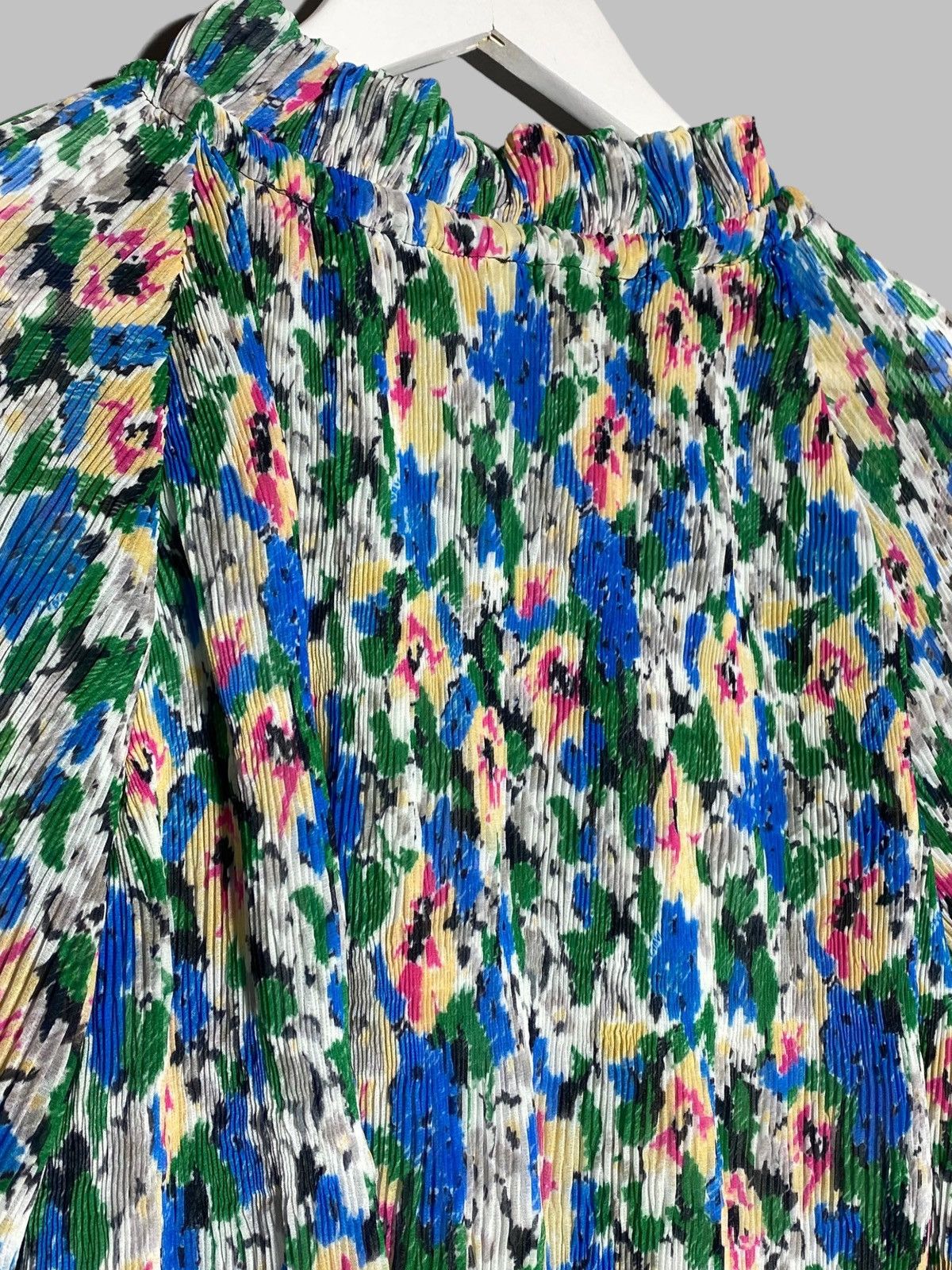Ganni 🔥 GANNI FLORAL BLOUSE RIBBED BREATHABLE Y2K PARIS AESTHETIC Size XS / US 0-2 / IT 36-38 - 11 Thumbnail
