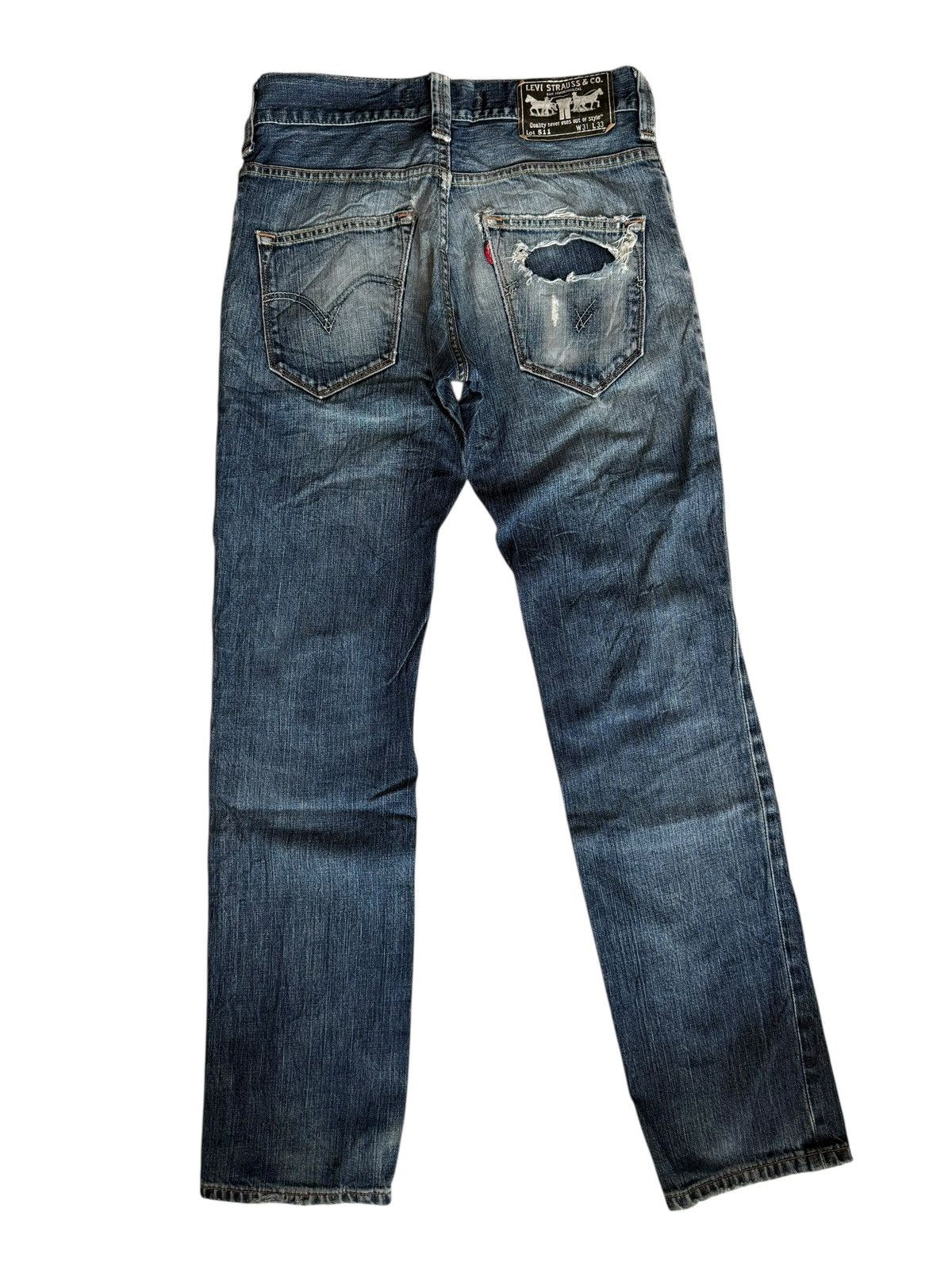 Levi's Vintage Levis 551 Distressed Jeans Size US 29 - 10 Thumbnail