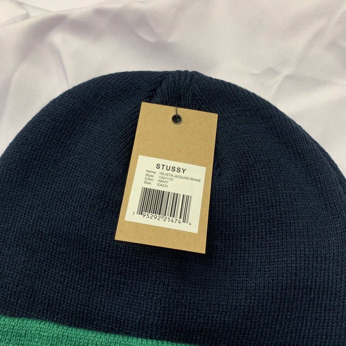 Stussy × Vintage Stussy Helvetia Jacquard Beanie Size ONE SIZE - 2 Thumbnail