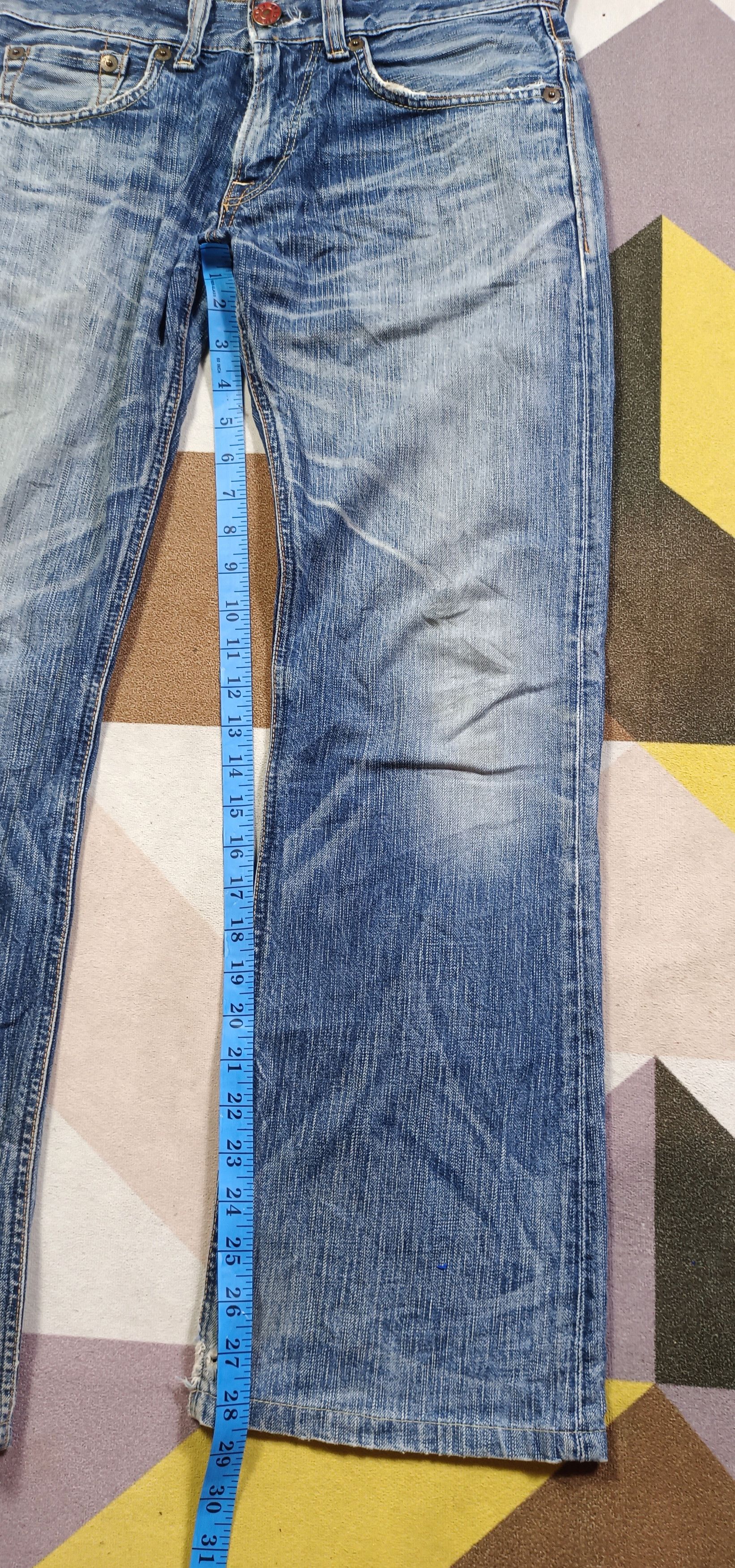 Edwin Vintage Edwin 503 Blue Trip Distressed Jeans Very Rare Size US 32 / EU 48 - 17 Thumbnail