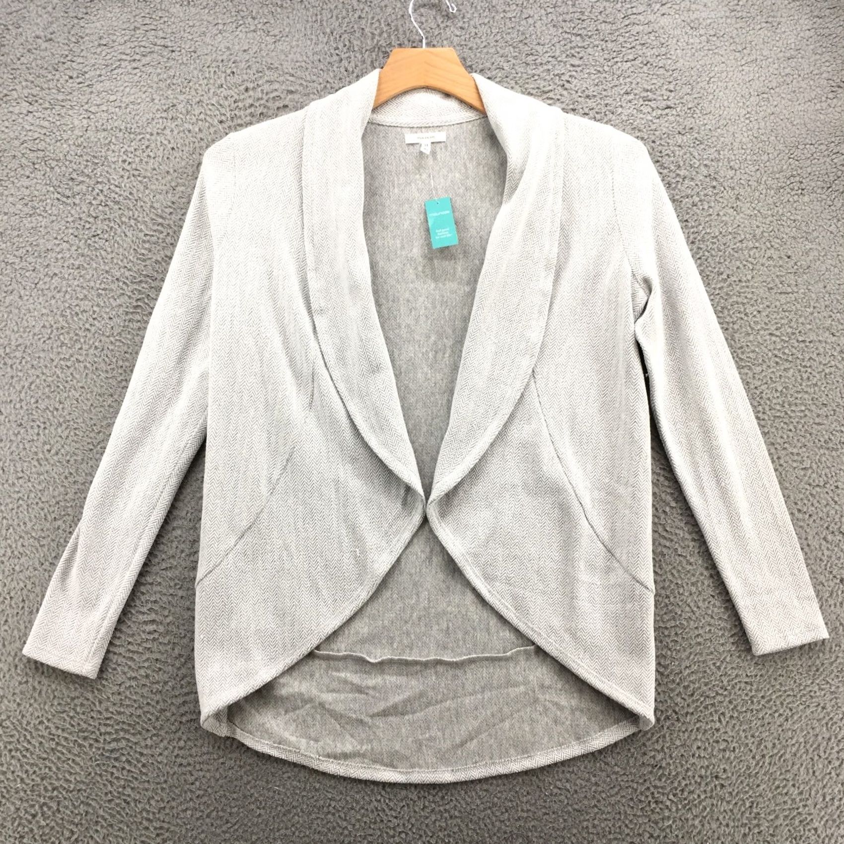 Vintage Maurices Open Front Blazer Coat Jacket Womens XS Gray Cotton Blend Collared NEW Size XS / US 0-2 / IT 36-38 - 2 Thumbnail