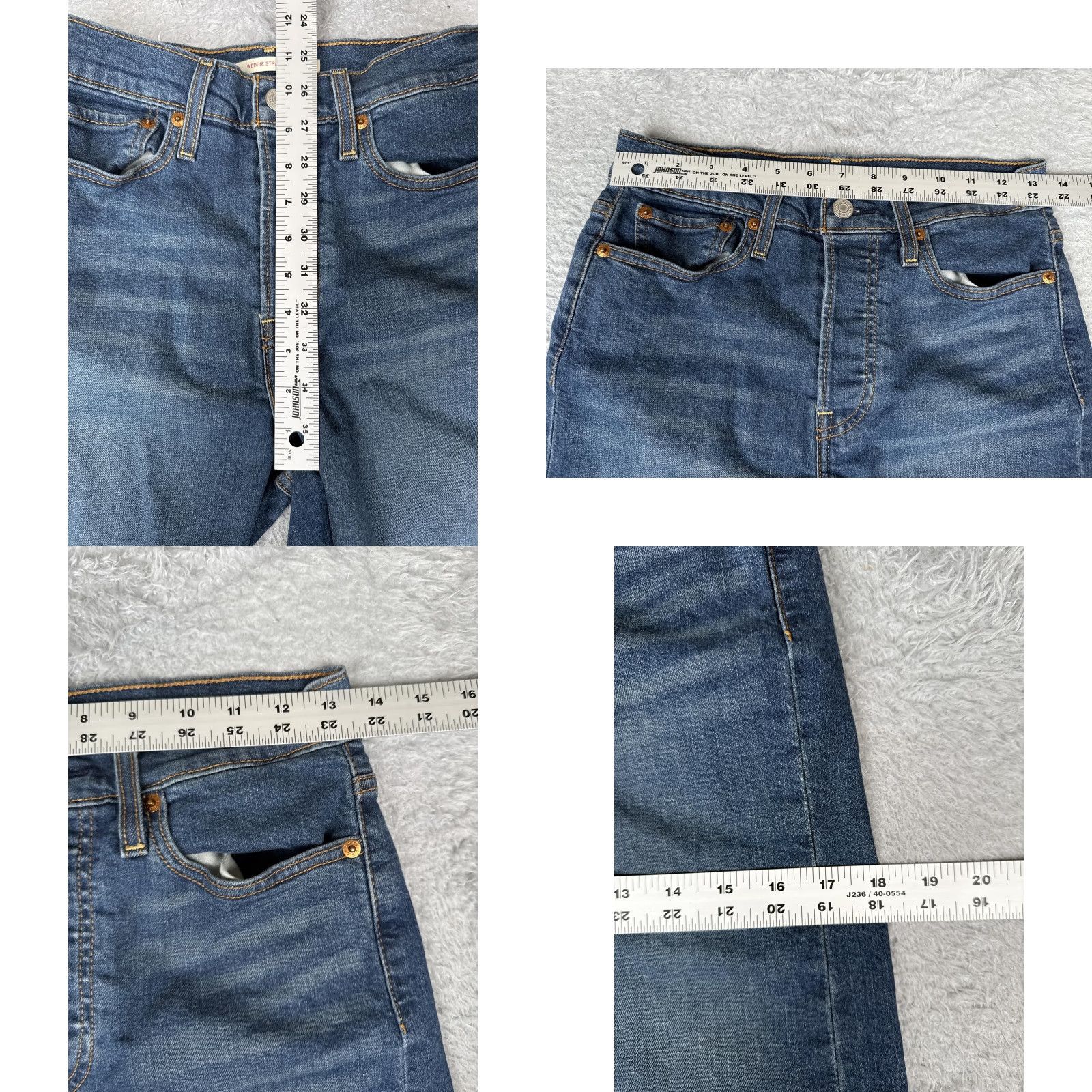 Levi's Levi's Jeans Wedgie Straight Womens 28x28 Blue High Rise Button Fly Stretch Denim Size 28" / US 6 / IT 42 - 9 Thumbnail
