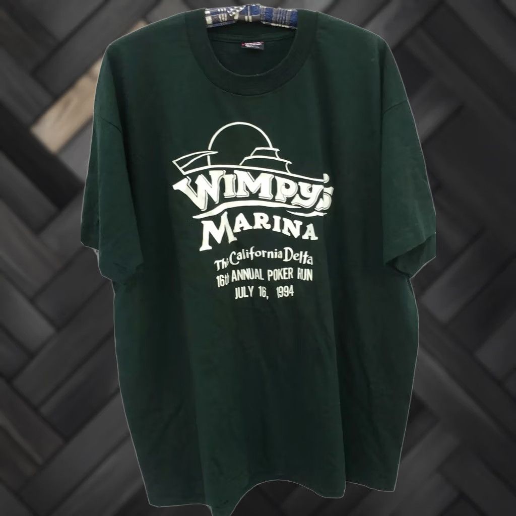 Fruit Of The Loom Vintage Wimpys Marina California Delta Poker Run 1994 T Shirt Size XXL 2XL 90s Size US XXL / EU 58 / 5 - 1 Thumbnail