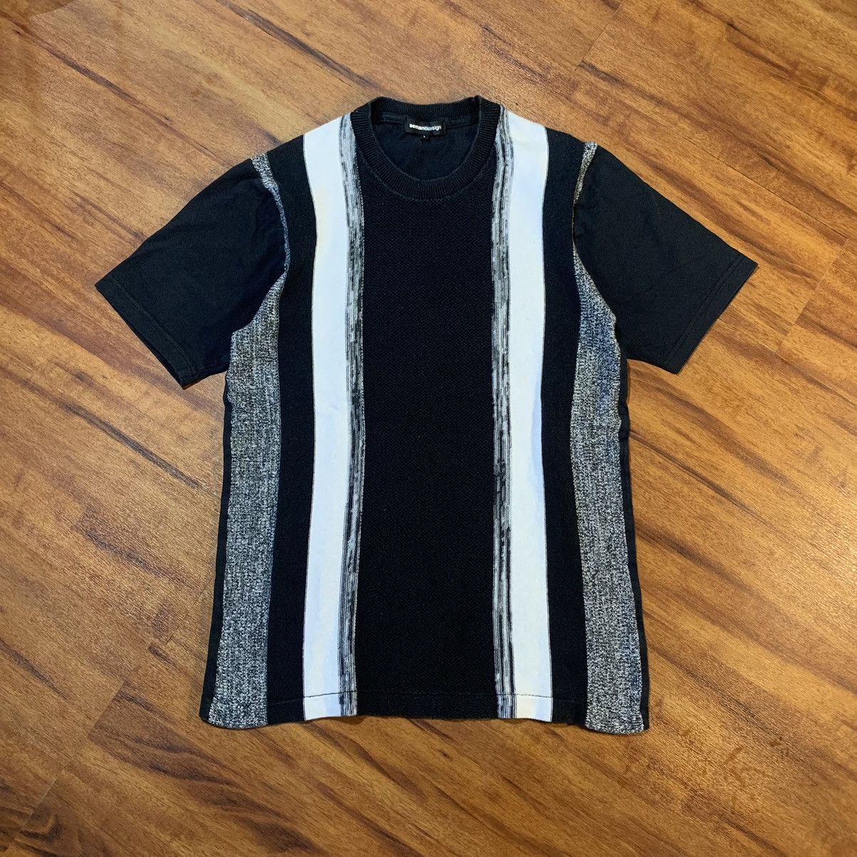 Japanese Brand × Vintage × semanticdesign Sematic Design Platstripe Tee Size US L / EU 52-54 / 3 - 1 Thumbnail