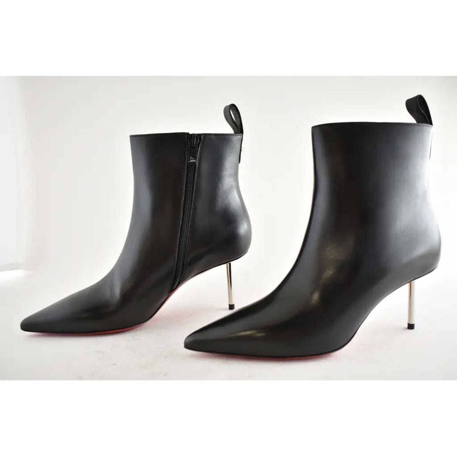 Christian Louboutin Christian Louboutin Epic Booty 70 Black Calf Leather Zipper Size US 9 / IT 39 - 9 Thumbnail