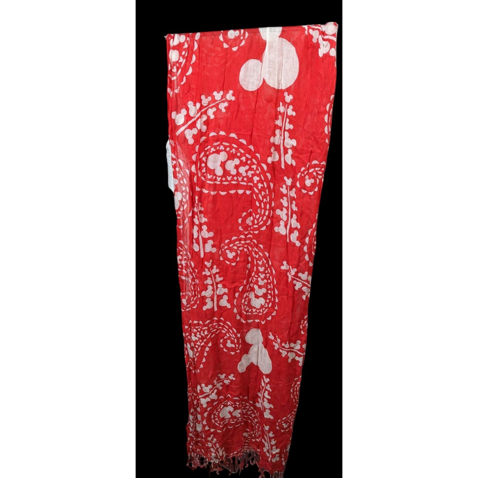 Disney Disney Mickey Mouse Red And White Lightweight Scarf Size ONE SIZE - 1 Thumbnail