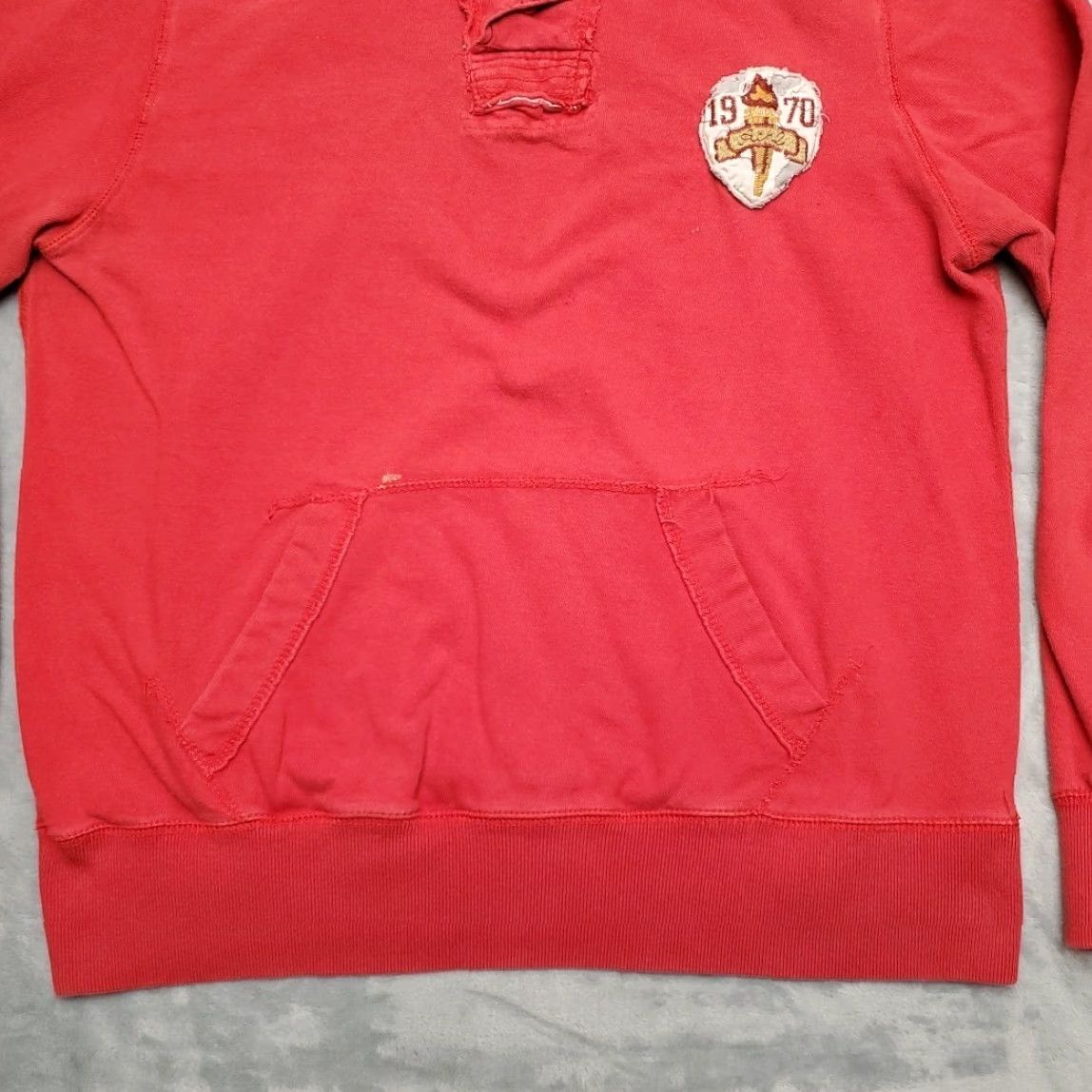 Vintage VTG Ditch Plains Sweatshirt Men M Retro Embroidered Polo Collar Long Sleeve Y2K Red USA Sports Mens Size US M / EU 48-50 / 2 - 2 Thumbnail