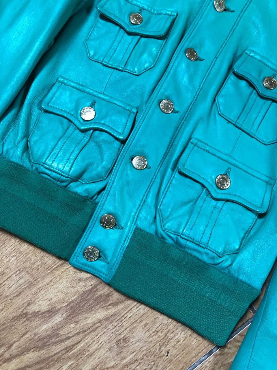 Dsquared2 Leather biker jacket Dsquared2 Green Leather Vera Pelle Size L / US 10 / IT 46 - 16 Thumbnail