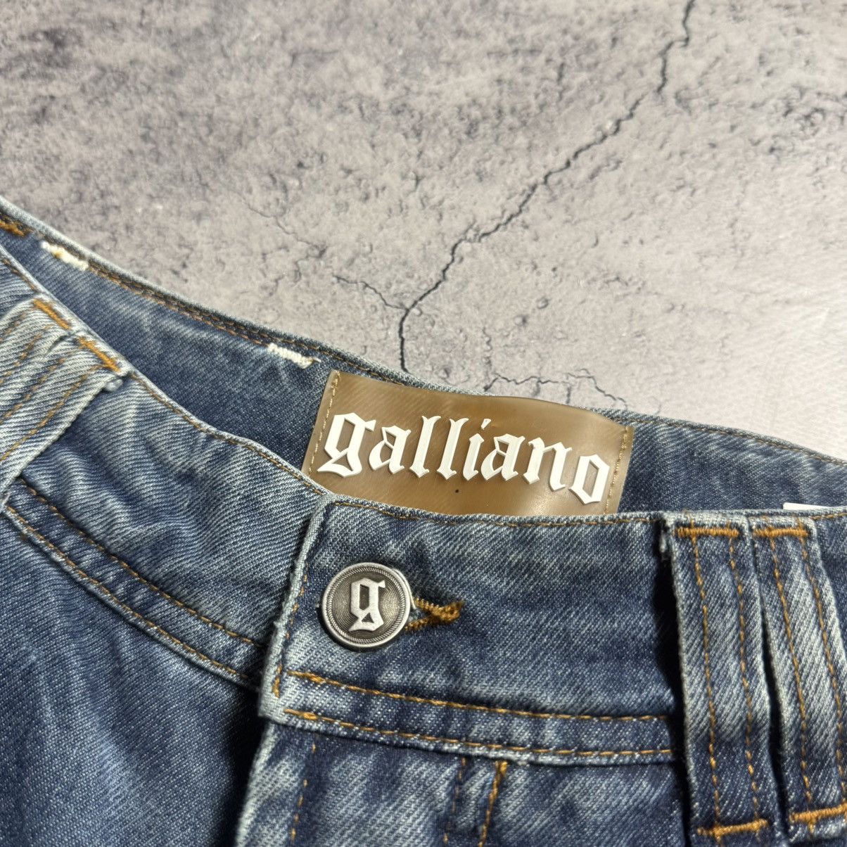 John Galliano NEW Galliano Y2K 00s Flared Jeans Size 25" / US 0 / IT 36 - 8 Thumbnail