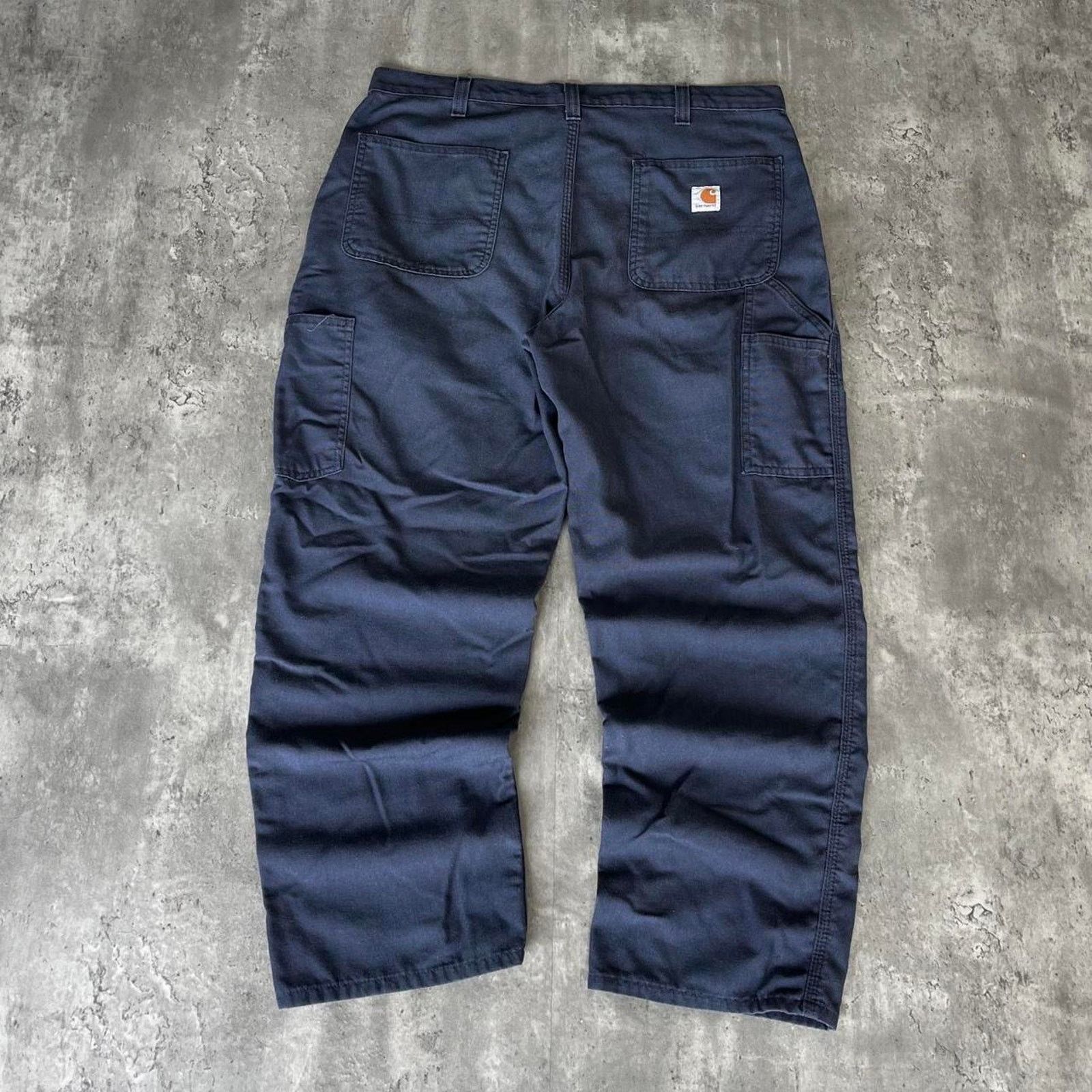 Carhartt × Carhartt Wip × Vintage Crazy Vintage Y2K Carhartt Baggy Carpenter Pants Navy Blue Size US 38 / EU 54 - 1 Thumbnail