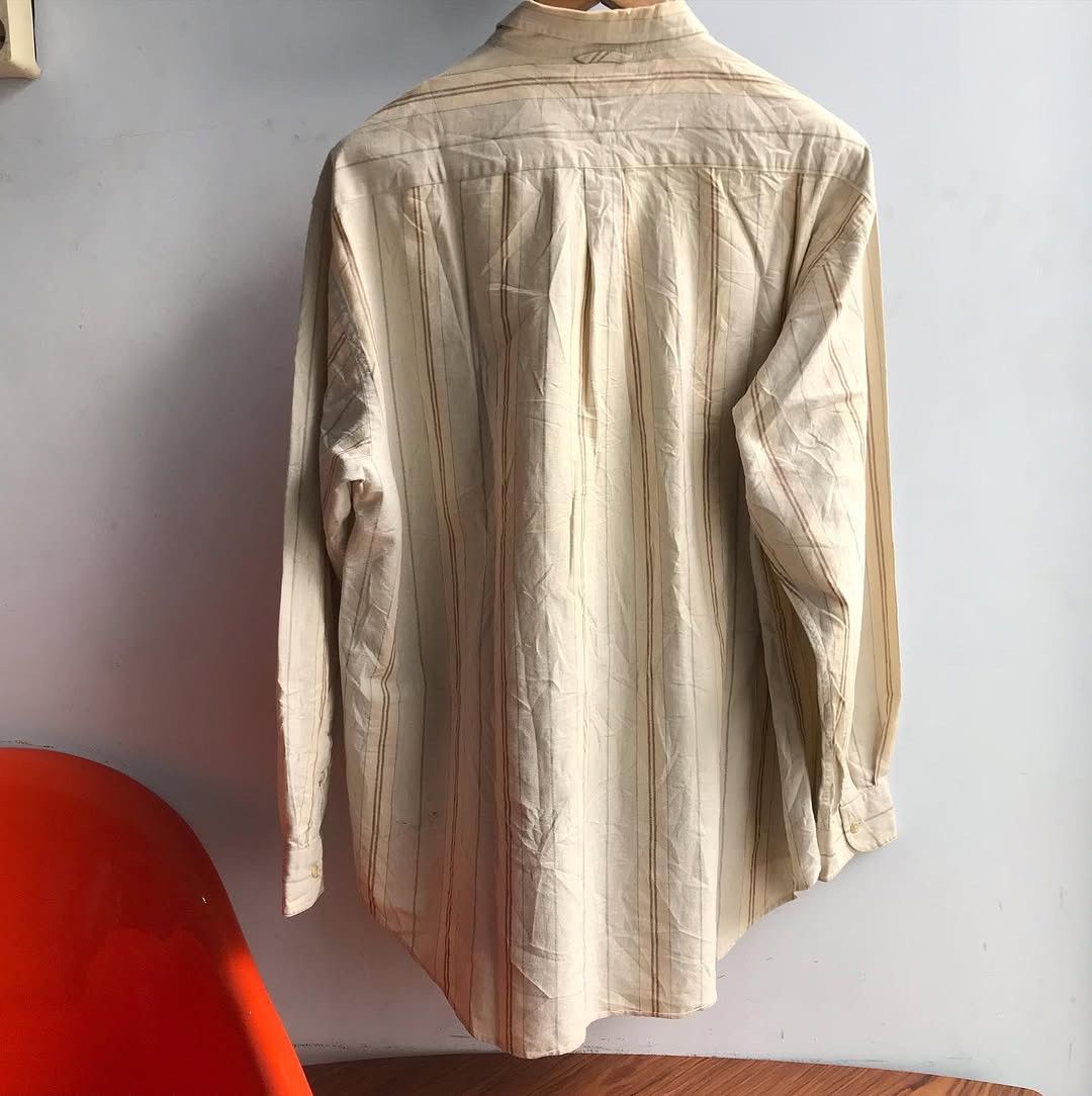 Tommy Hilfiger × Vintage Tommy Hilfiger Button Down Long Sleeves stripe shirt beige Size US L / EU 52-54 / 3 - 10 Thumbnail