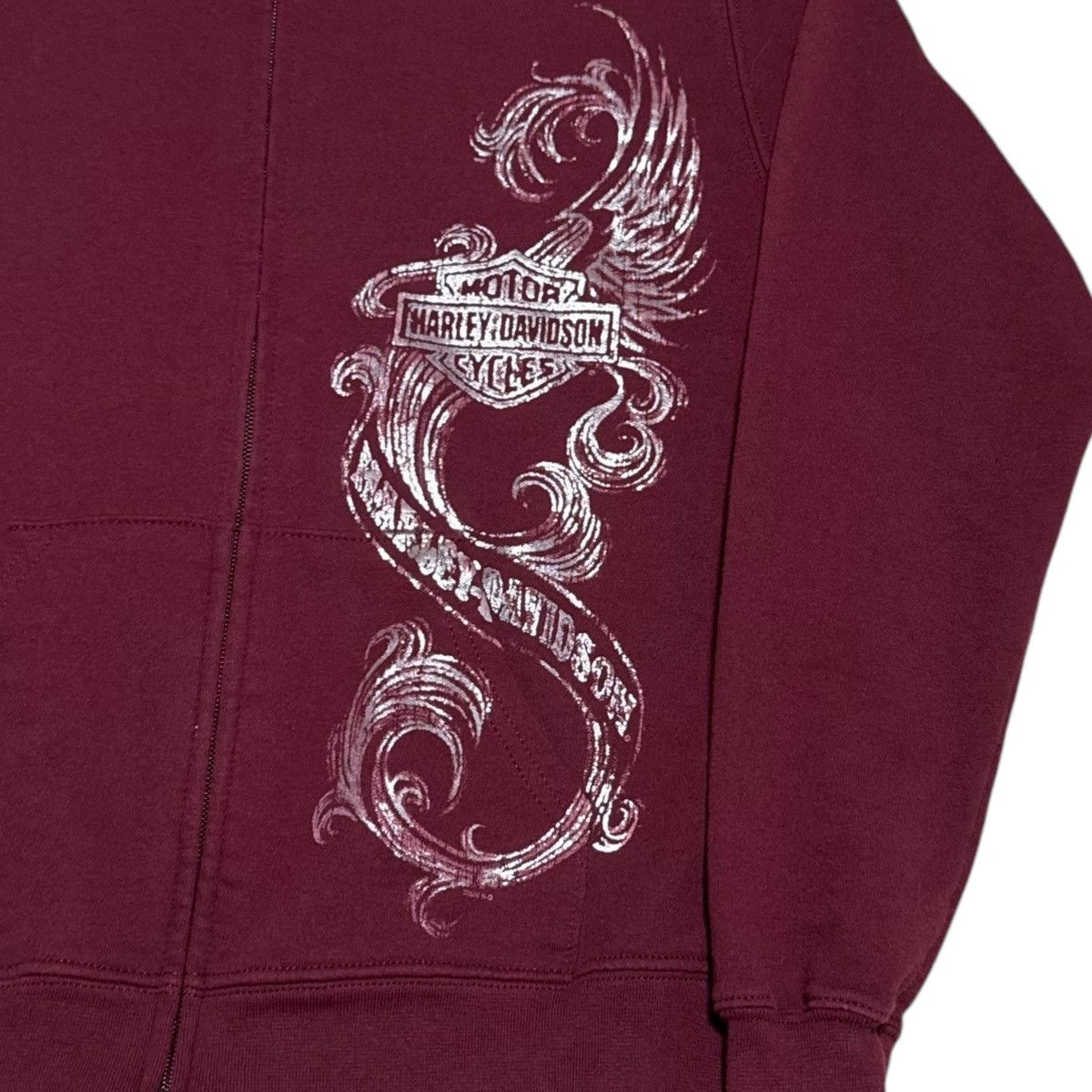 Harley Davidson Harley Davidson 2007 Maroon California Sweatshirt Women’s XS Size XS / US 0-2 / IT 36-38 - 2 Thumbnail