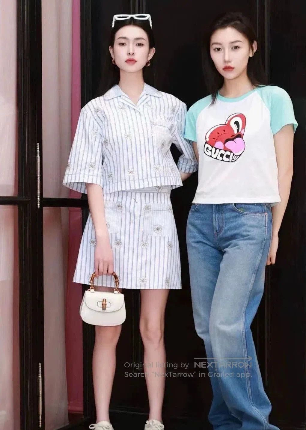 Gucci gucci light blue striped floral short shirt. Size M / US 6-8 / IT 42-44 - 7 Thumbnail