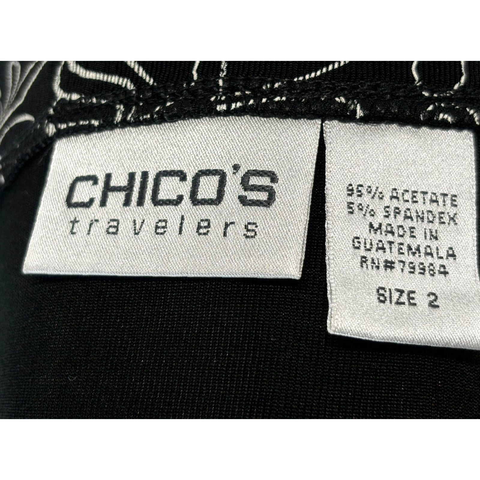 Vintage Chicos Travelers Shirt Womens Black Acetate Blend 2 US Large Size XS / US 0-2 / IT 36-38 - 7 Thumbnail