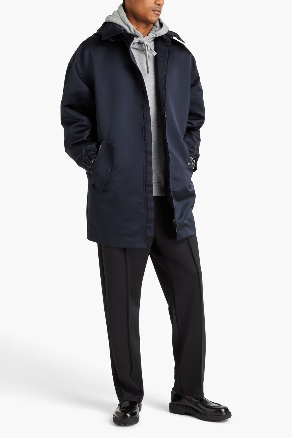 Valentino o1y0525 Full Length Hooded Jacket in Midnight Blue Size US M / EU 48-50 / 2 - 4 Thumbnail