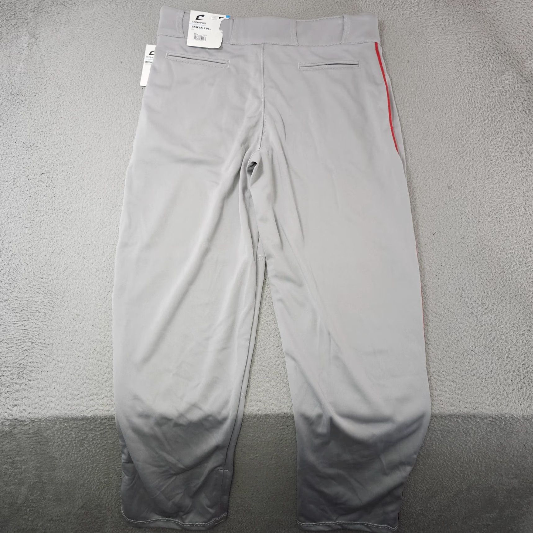 Vintage Champro Open Bottom Pants Mens Large Gray Baseball Athletic Stretch Stripe Size US 33 - 5 Thumbnail