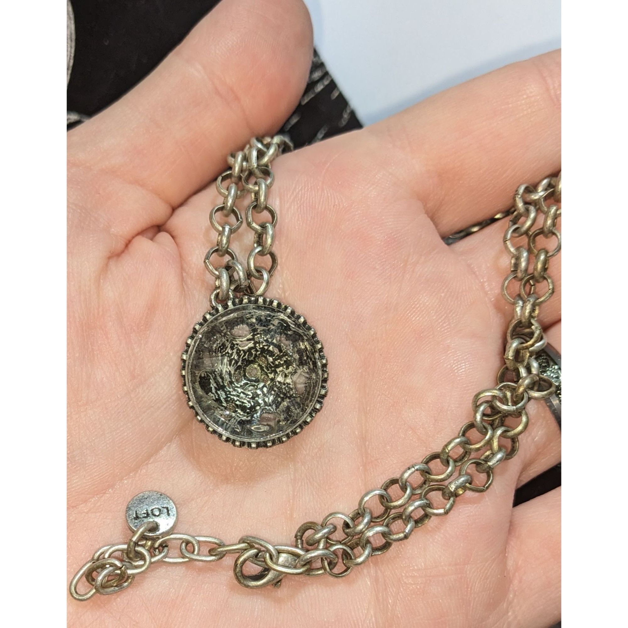 Loft Ann Taylor Loft Reversible Pendant Necklace With Floral Gem Size ONE SIZE - 2 Thumbnail