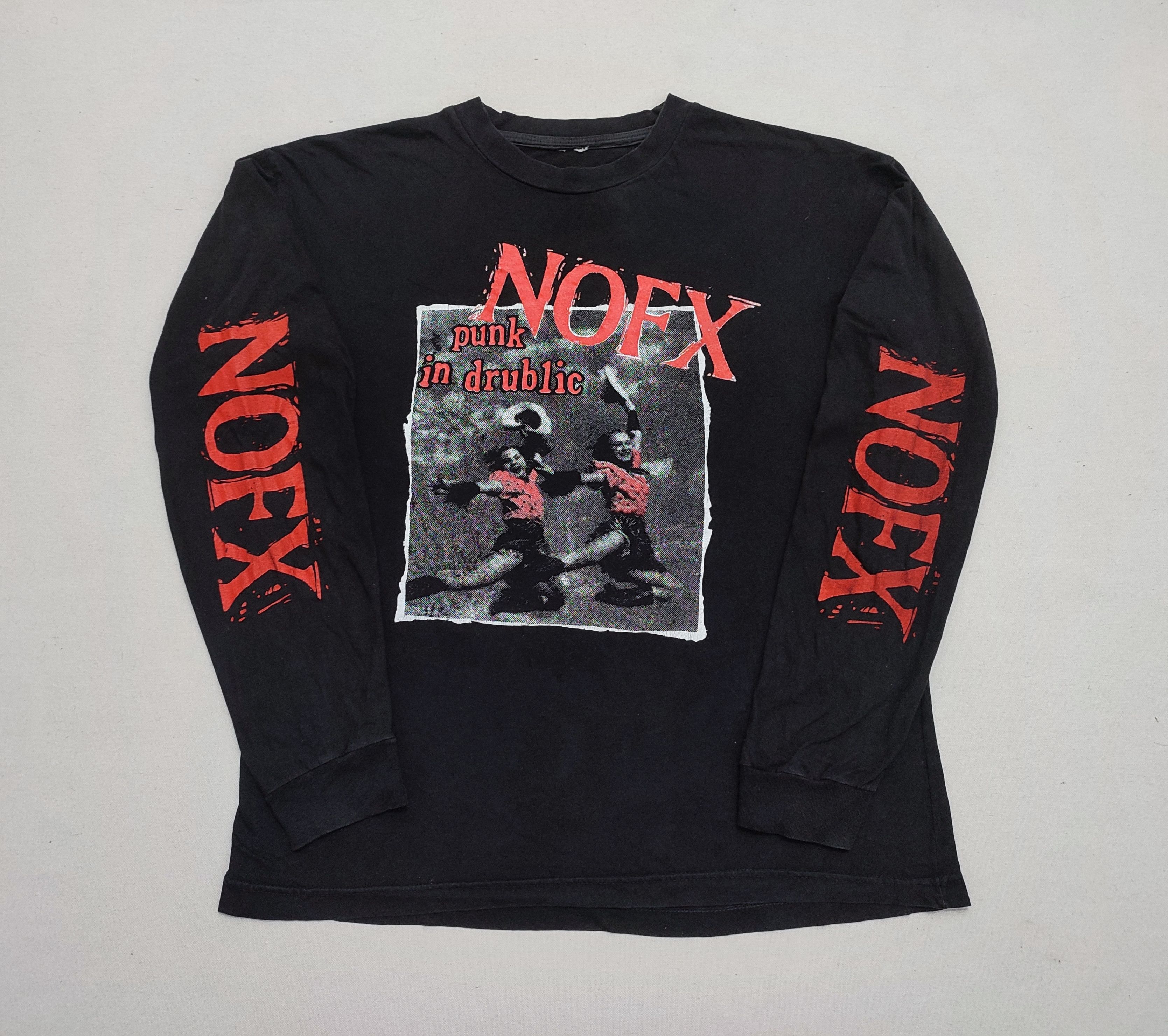 Vintage Vintage 1990s NOFX Punk In Drublic Album Long Sleeve Tee Size US XL / EU 56 / 4 - 6 Thumbnail
