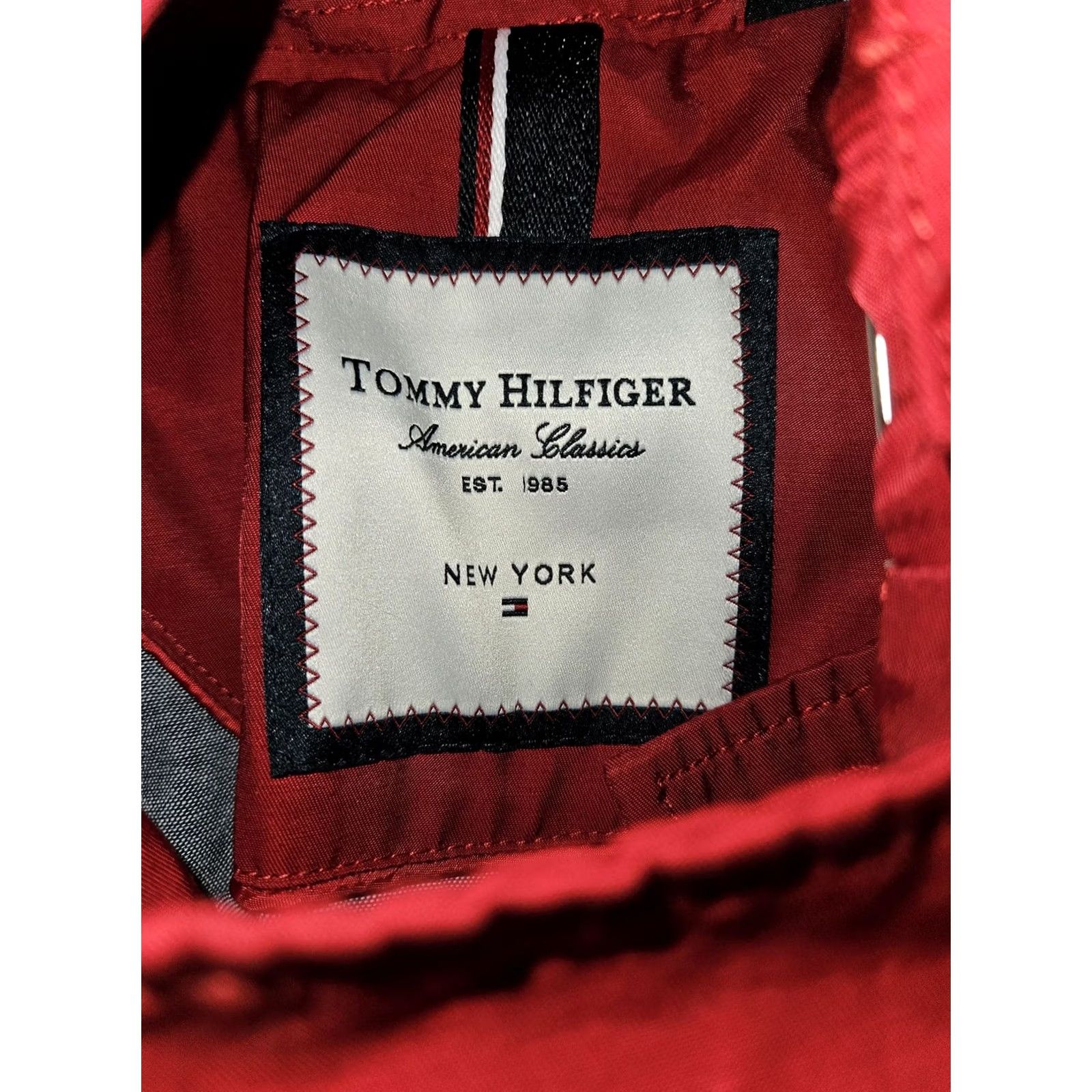 Tommy Hilfiger Tommy Hilfiger Coat Womens M Red Hooded Belted Trench Lined Twill Classic Button Buckle Pockets Mid-Length Apparel Womens Size M / US 6-8 / IT 42-44 - 2 Thumbnail