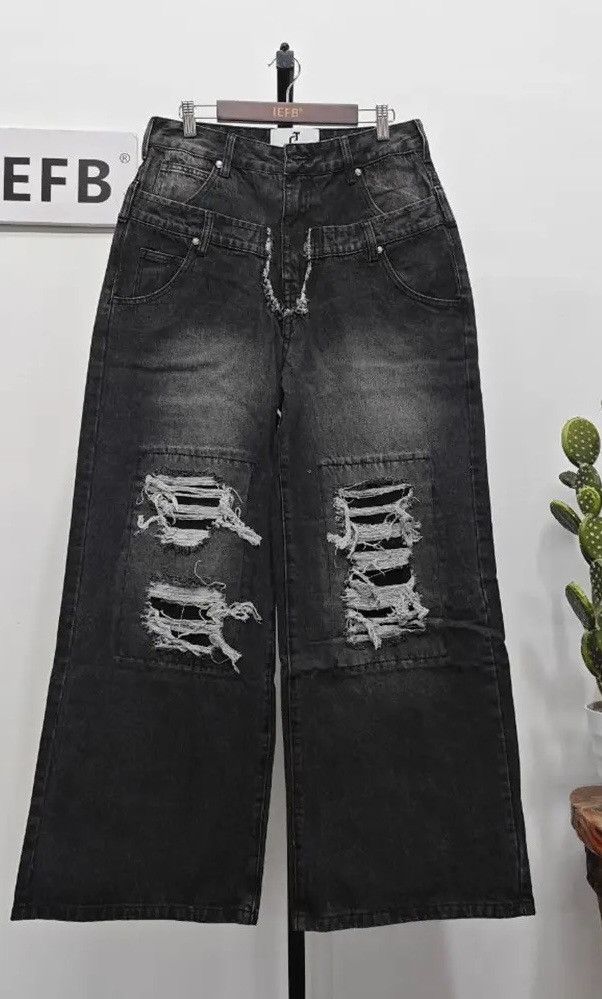 Jean × Vintage Japanese Opium Ripped pants design high street holes washed Size US 32 / EU 48 - 7 Thumbnail