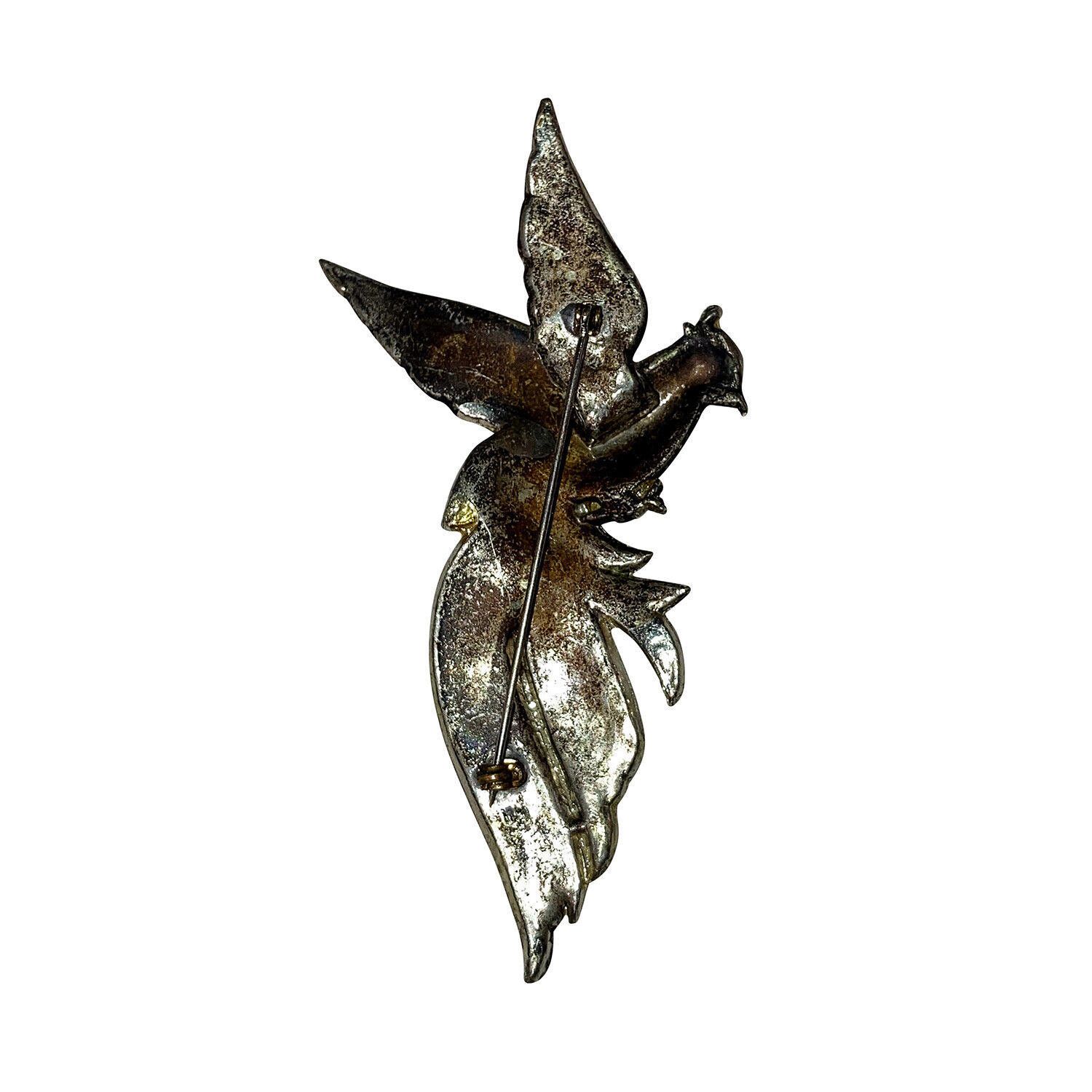 Designer Victorian Massive Pot Metal Paste Bird in Flight Brooch Pin Size ONE SIZE - 3 Thumbnail