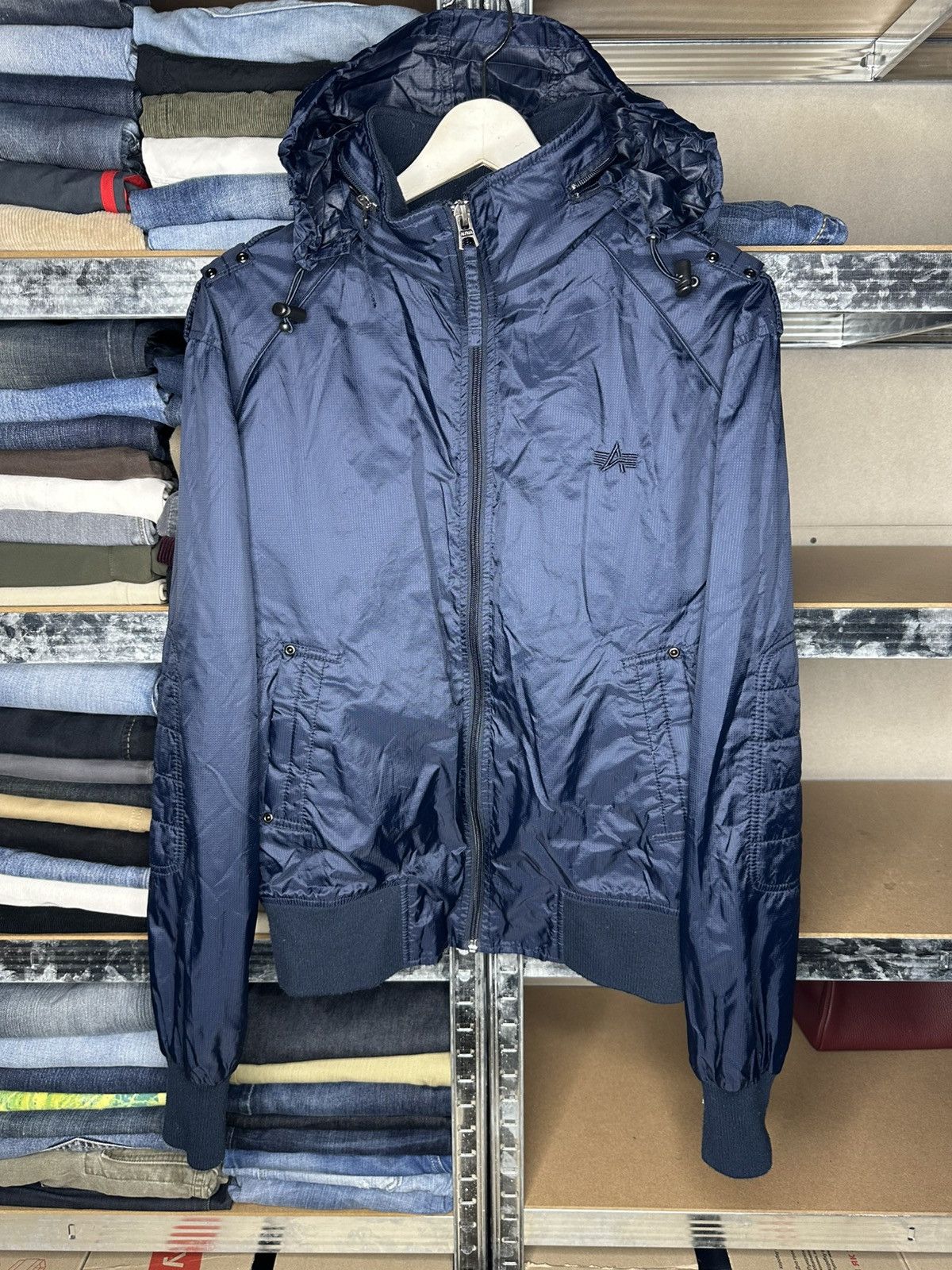 Alpha Industries Alpha Industries Hooded Windbreaker Bomber Jacket Size US XL / EU 56 / 4 - 1 Thumbnail