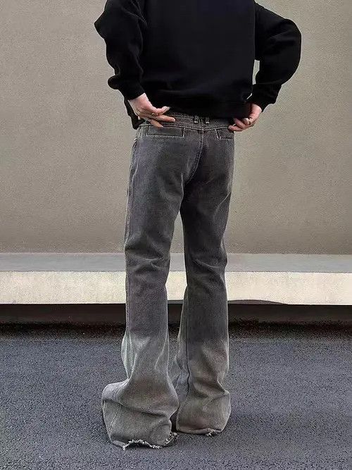 VIBE Vintage Wash Micro Flare Gray Black Jeans Size US 32 / EU 48 - 7 Thumbnail
