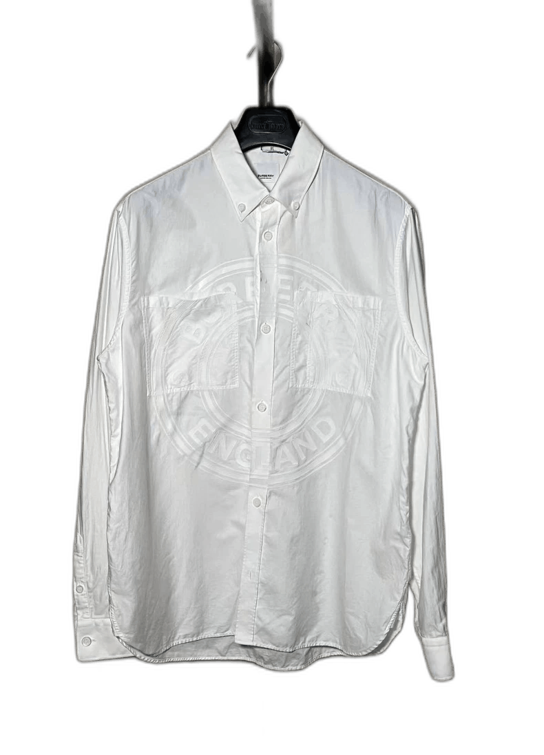 Burberry Burberry White Logo Long Sleeve Shirt Size US M / EU 48-50 / 2 - 1 Thumbnail