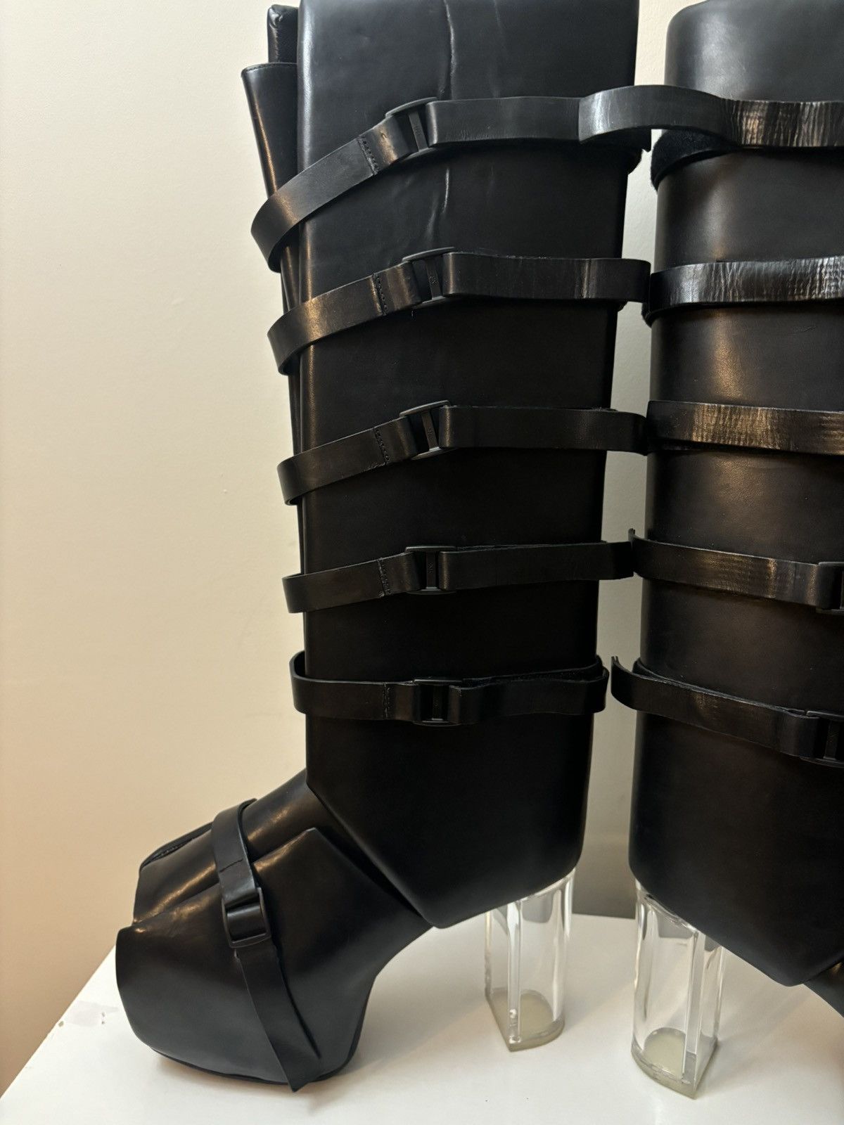 Rick Owens Rick Owens Microstrap Splint Kiss Heeled Leather Boots Black Size US 8 / EU 41 - 5 Thumbnail