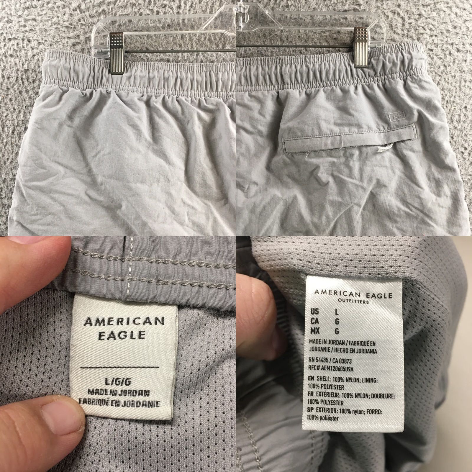 American Eagle Outfitters American Eagle Outfitters Swim Short Mens L Gray Nylon Mid Rise Drawstring Side Pocket Nylon Swim Short Mens L Gray Size US 33 - 9 Thumbnail