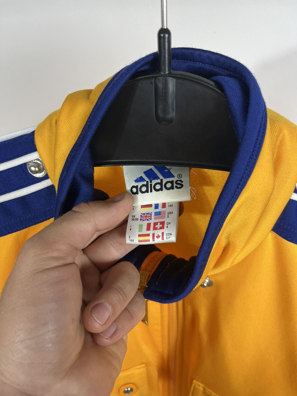 Adidas Vintage Adidas Yellow Blue Zip Track Jacket Short Sleeve S Size US S / EU 44-46 / 1 - 4 Thumbnail