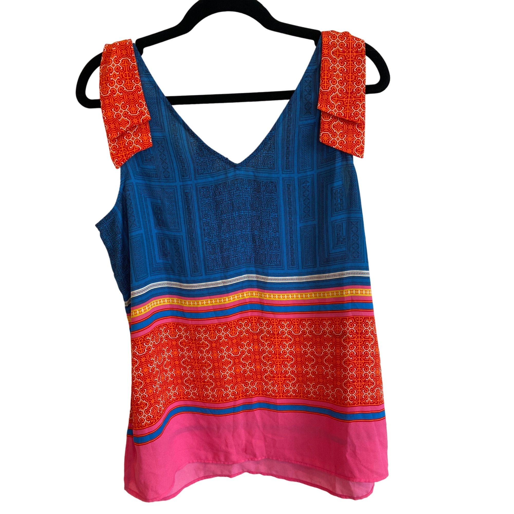 Designer CAbi Shoulder Tie Top Tunic #5787 Nomad Multicolor Print Wom Size M / US 6-8 / IT 42-44 - 5 Thumbnail