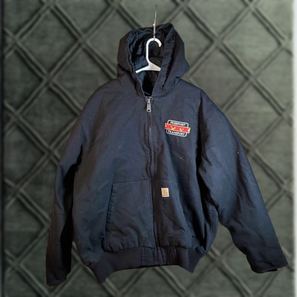 Carhartt VINTAGE Carhartt Jacket 2XL Tall 2XLT Embroidered Canvas Hooded Insulated Quilt Lined Black Zip Full Zip Pockets Weathergear Workwear Size US XXL / EU 58 / 5 - 1 Thumbnail