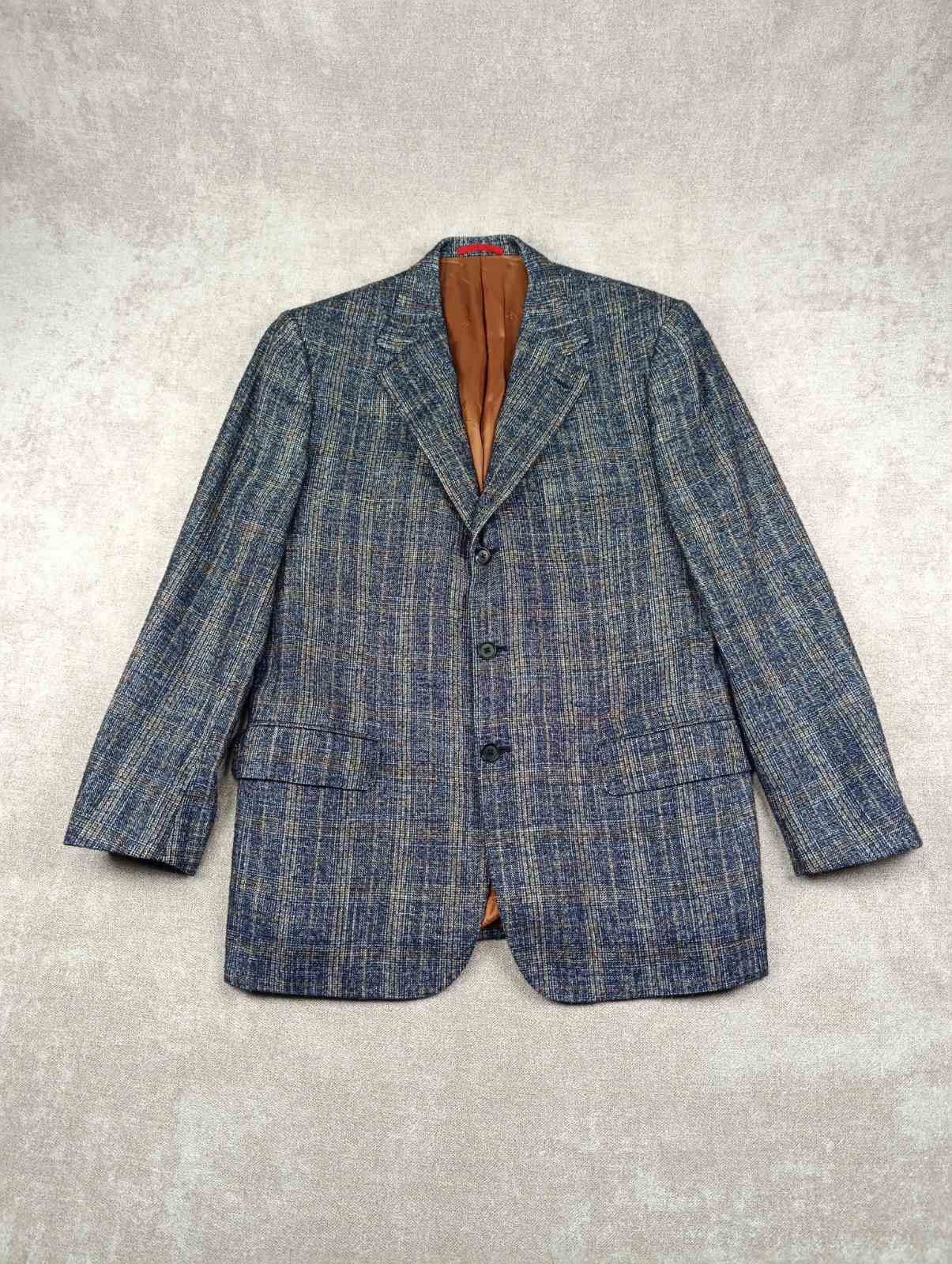 Isaia ISAIA NAPOLI MENS WOOL/SILK SPORT JACKET SIZE 54 IN CHECK Size 54R - 1 Thumbnail