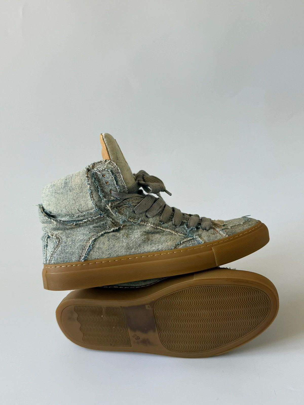 MM6 MM6 Maison Margiela Denim High-Top Sneakers Size US 7 / IT 37 - 1 Thumbnail
