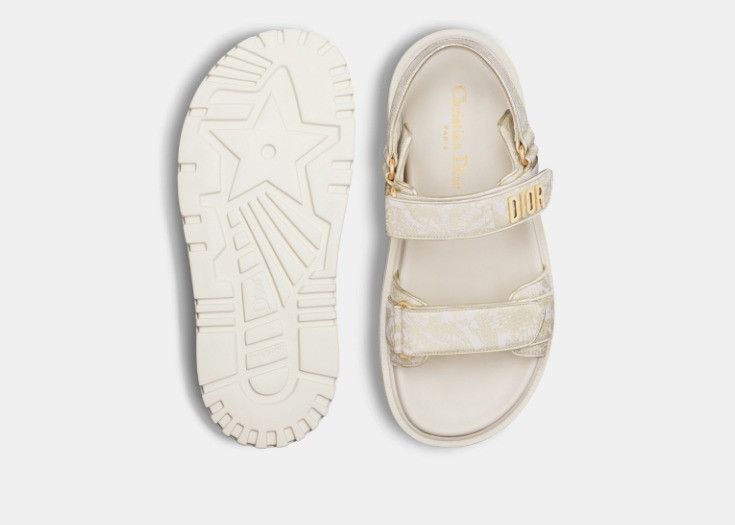 Dior o1w1db11124 Butterfly Print Dioract Sandals in White Size US 7 / IT 37 - 4 Thumbnail