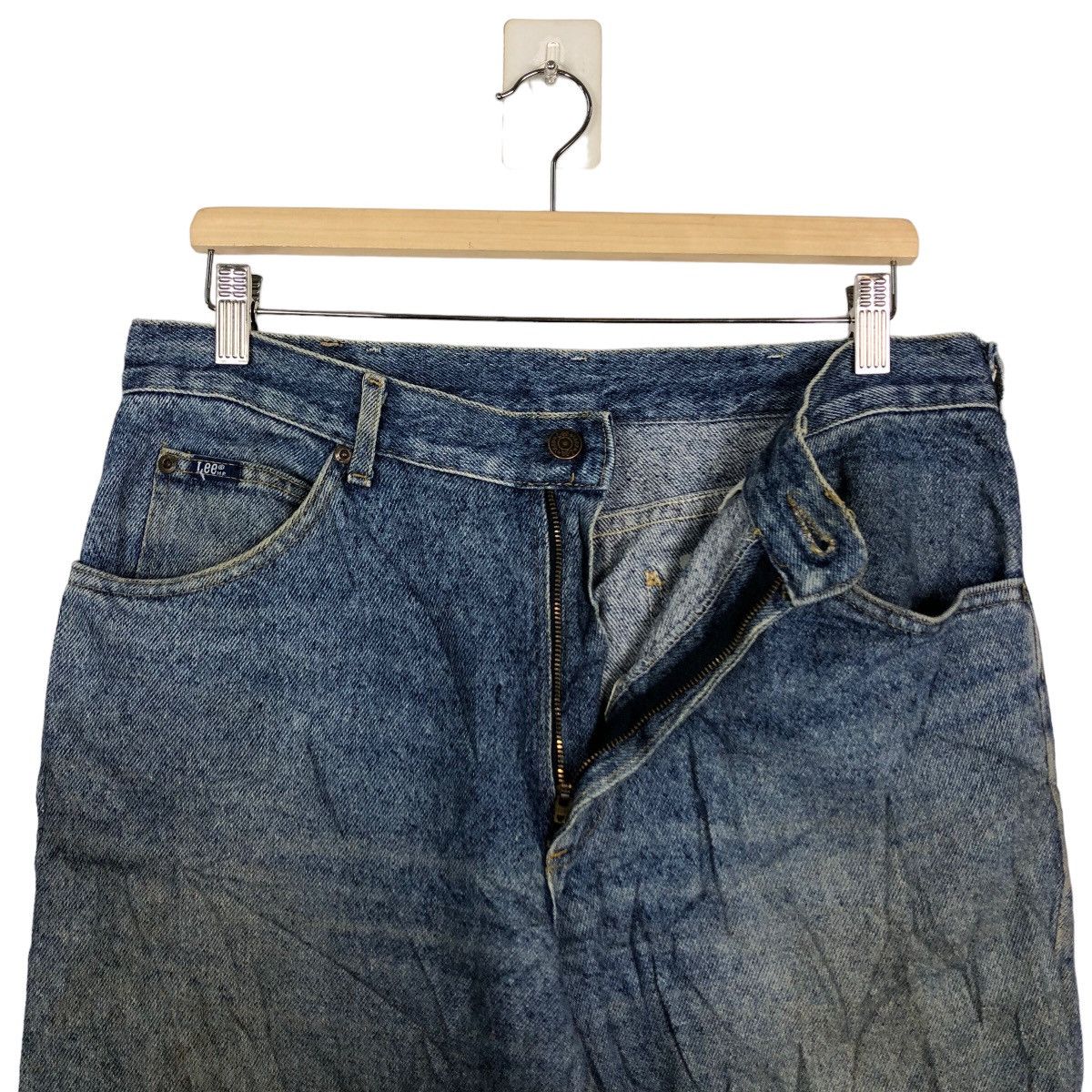Lee 🔥Rare Distressed Denim Jeans Lee Usa Punk Design Size US 32 / EU 48 - 10 Thumbnail