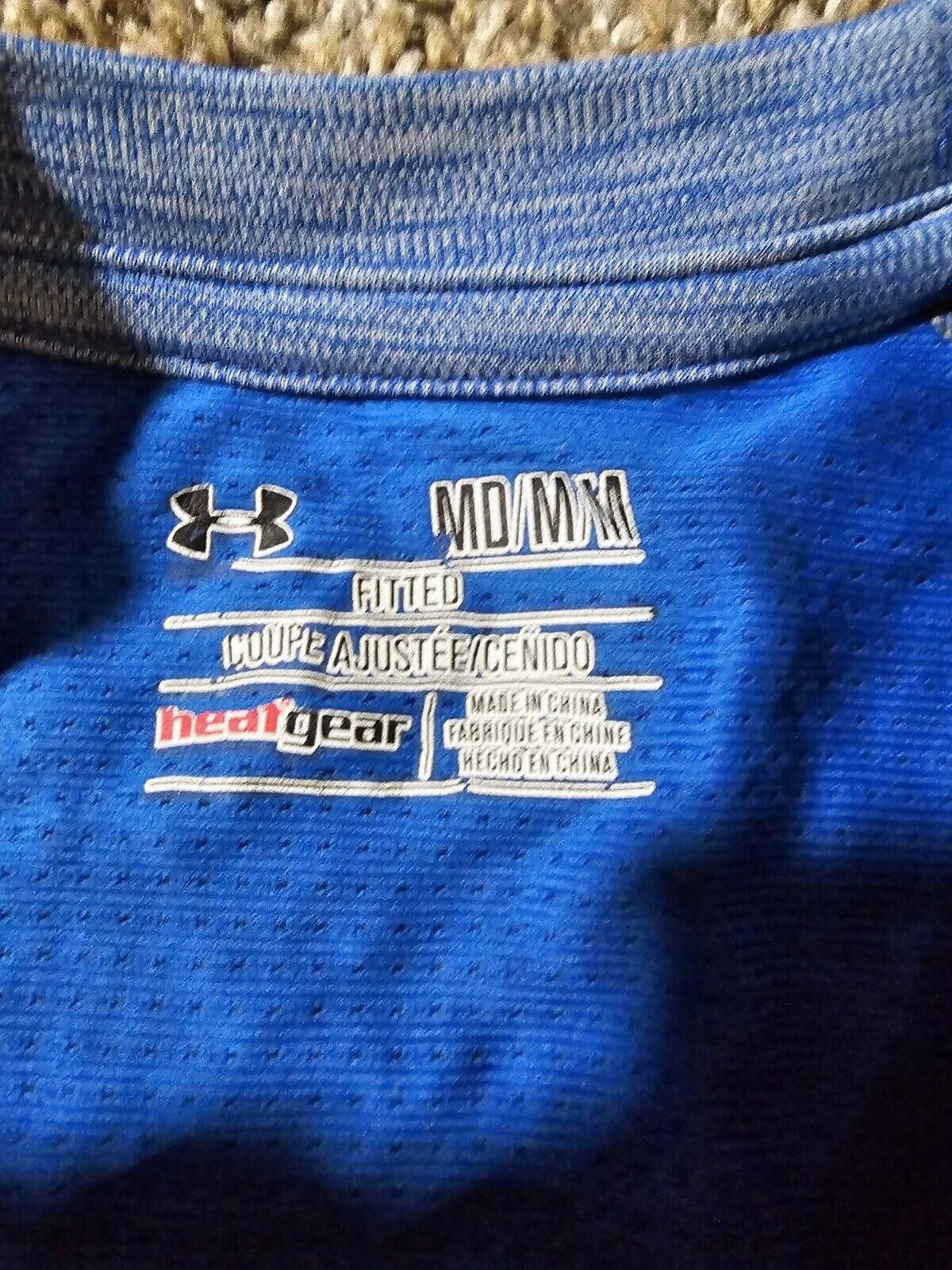 Under Armour Under Armour Men's Fitted HeatGear Shirt Size M Blue Heather Size US M / EU 48-50 / 2 - 3 Thumbnail