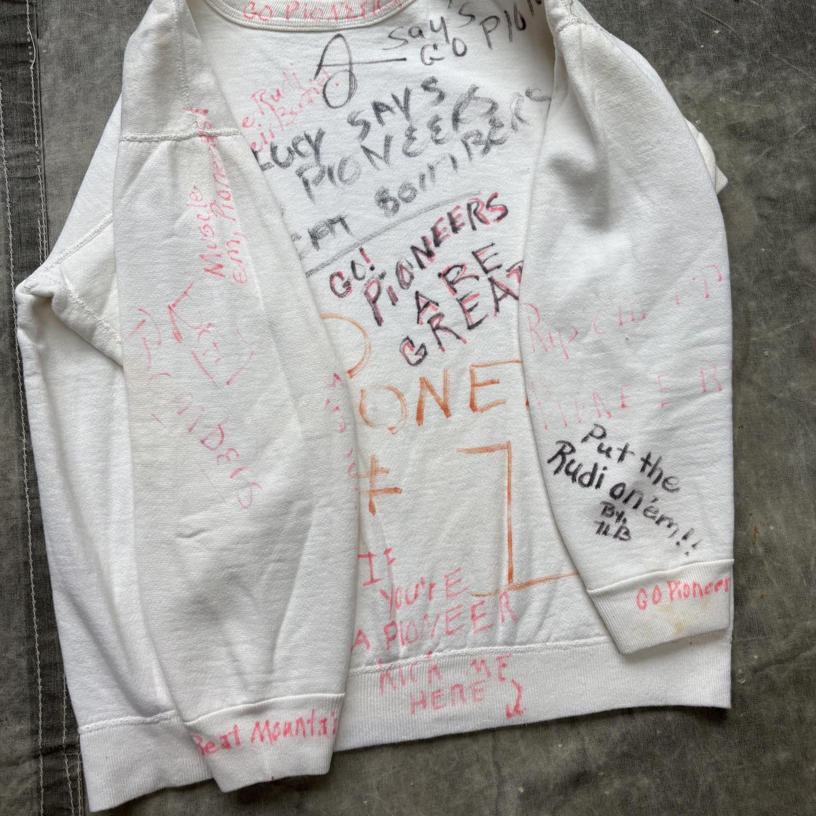 Vintage Vintage 60s Hand Drawn Writing Joke Senior School Sweatshirt Size US M / EU 48-50 / 2 - 7 Thumbnail