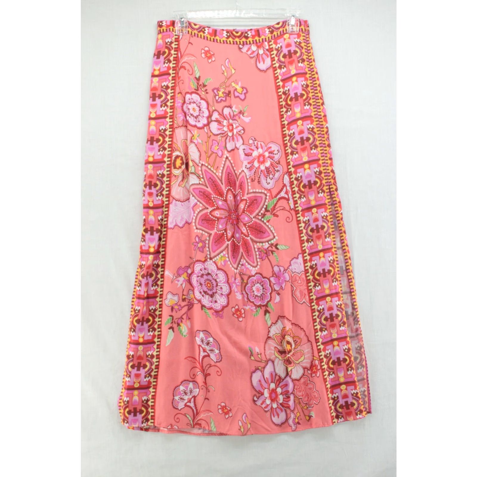 Chelsea & Violet Maxi Skirt Women\'s Medium Multicolor Floral Cotton Cottage Core Bohemian Casual