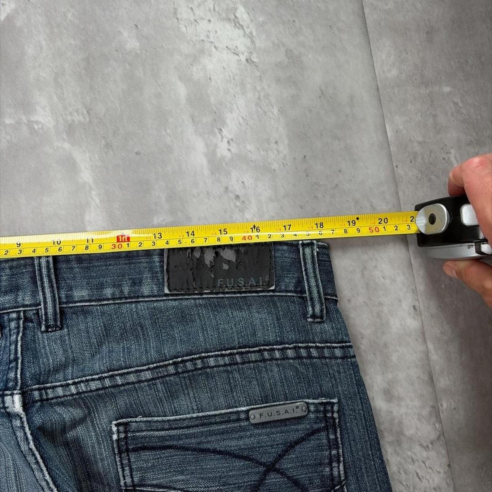 Other Y2K Dark Wash F.U.S.A.I. Grunge Gothic Straight Denim Jeans Size US 36 / EU 52 - 6 Thumbnail