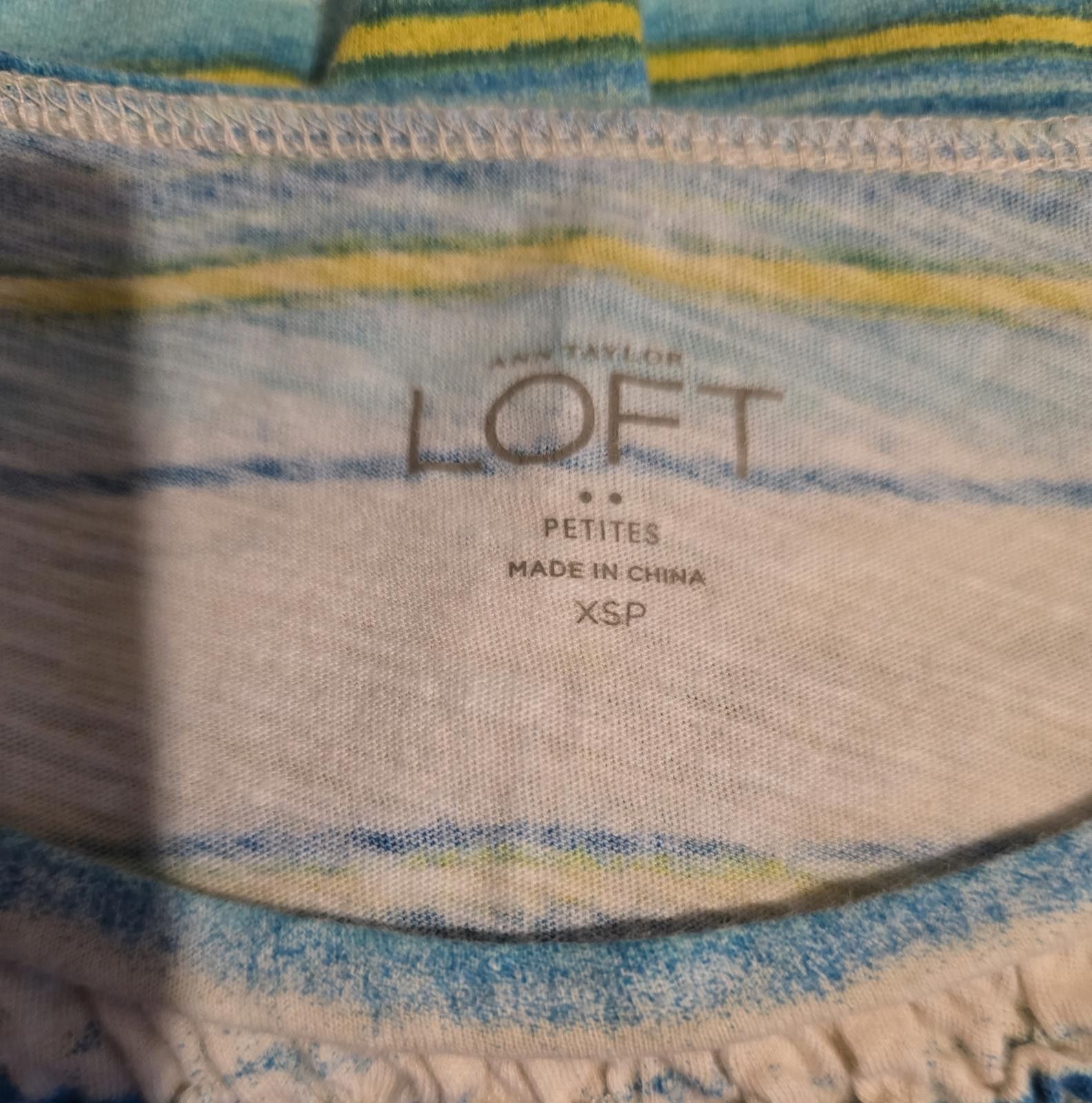 Other Ann Taylor Loft Sleeveless Blouse Blue Green & White Striped Size XS / US 0-2 / IT 36-38 - 3 Thumbnail