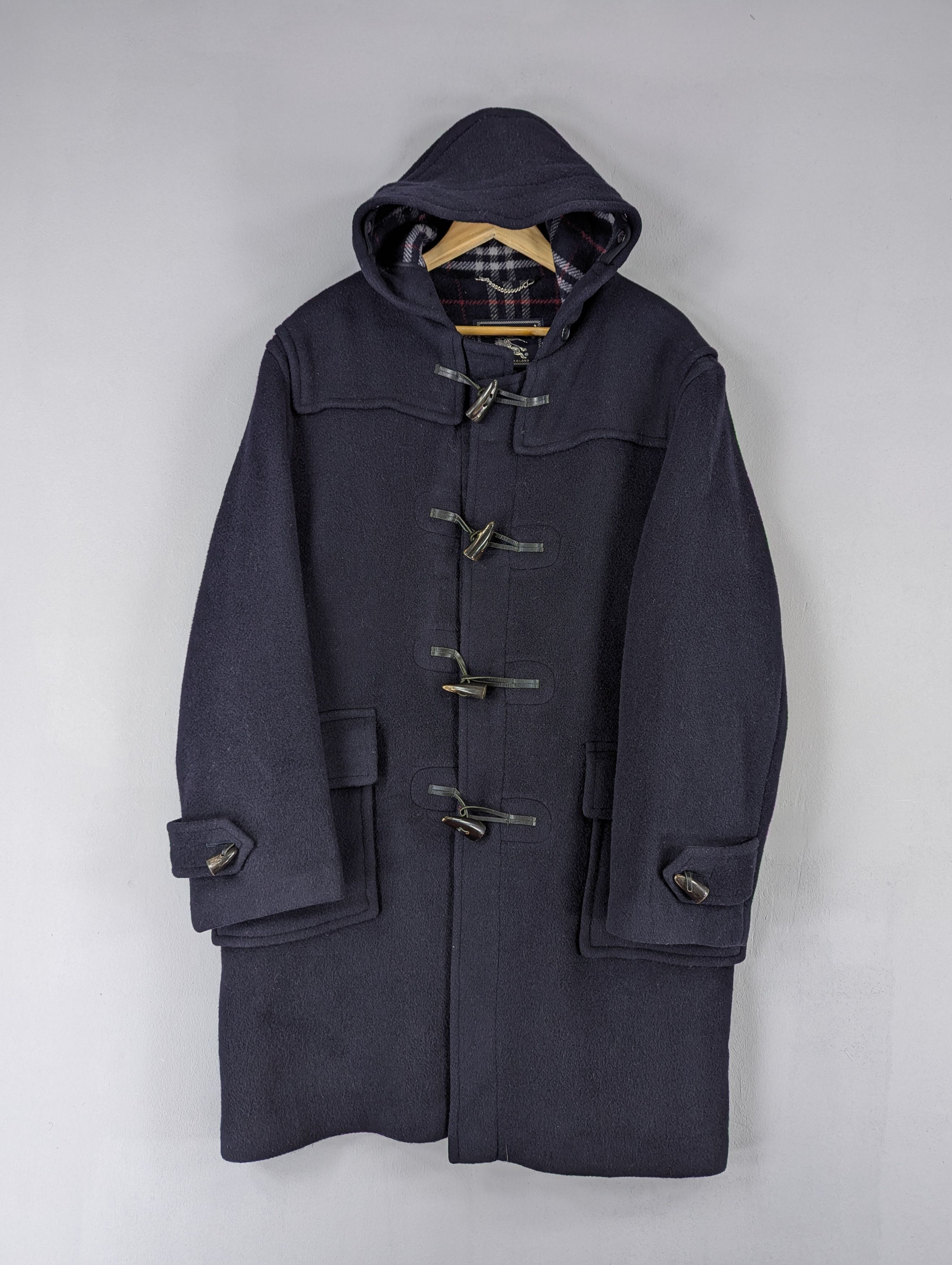 Burberry Vintage 90s Burberrys Nova Check Duffle Coat Made In England Size US L / EU 52-54 / 3 - 9 Thumbnail