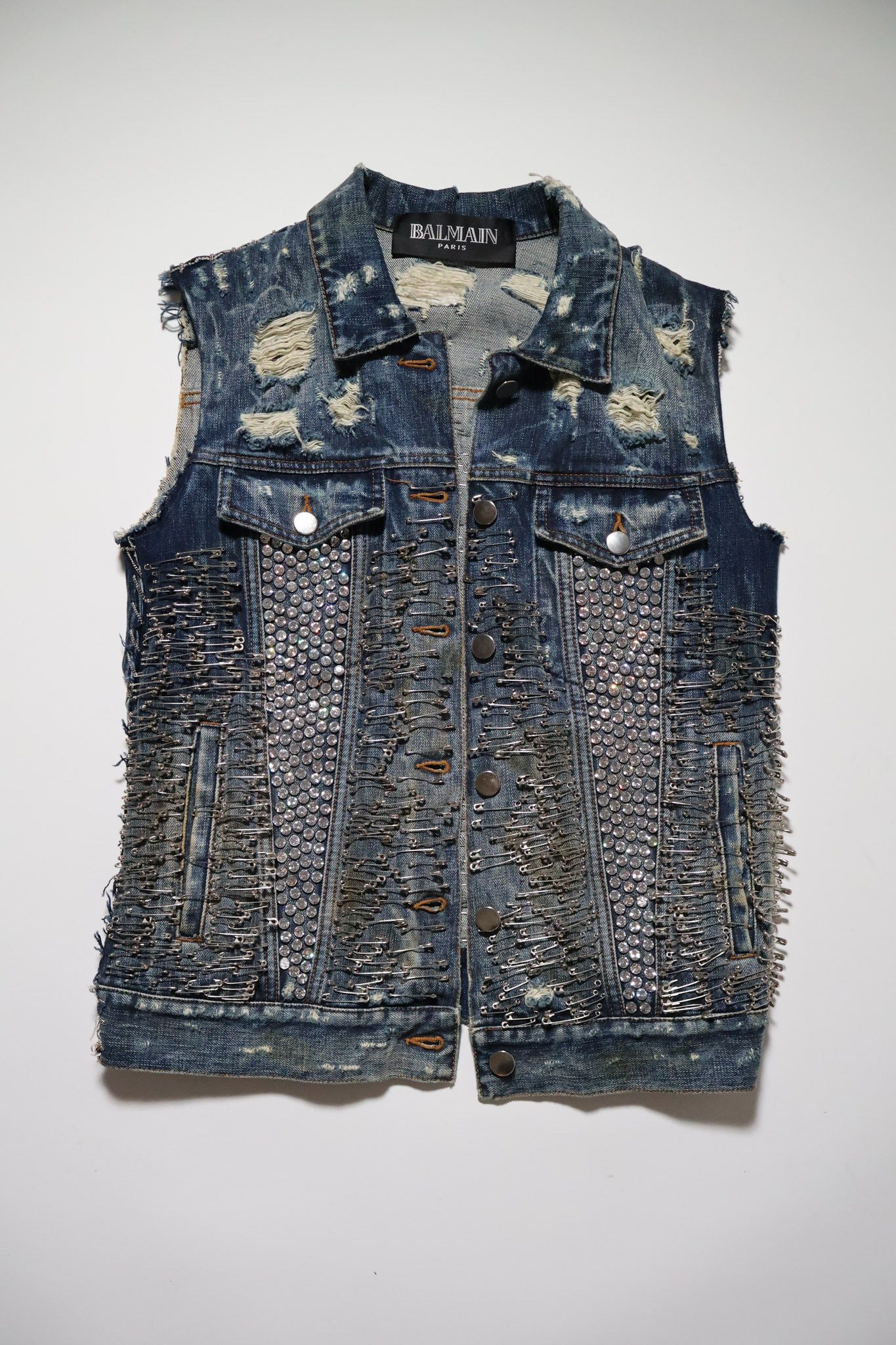 Balmain Biker Denim Jacket Decarnin Era | Grailed