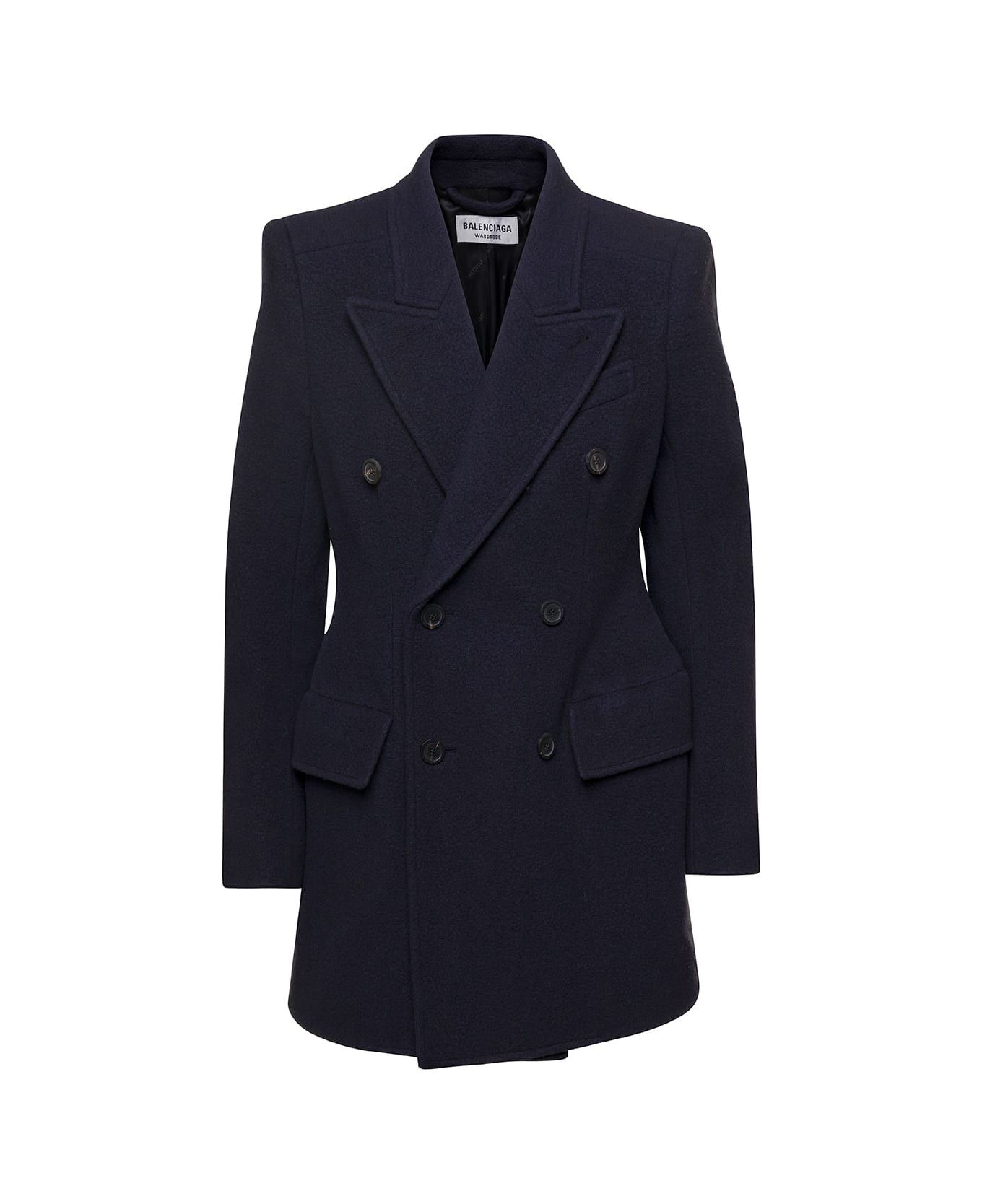 Balenciaga o1bcso1str0326 Hourglass Blazer in Navy Size M / US 6-8 / IT 42-44 - 1 Thumbnail