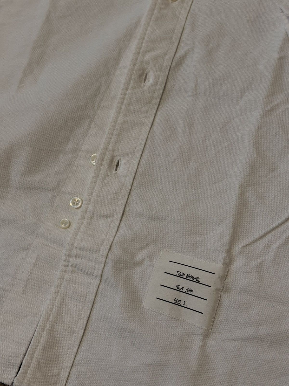 Thom Browne [NWT] Thom Browne Ribbon-Detailed Cotton Oxford Shirt Size US M / EU 48-50 / 2 - 3 Thumbnail